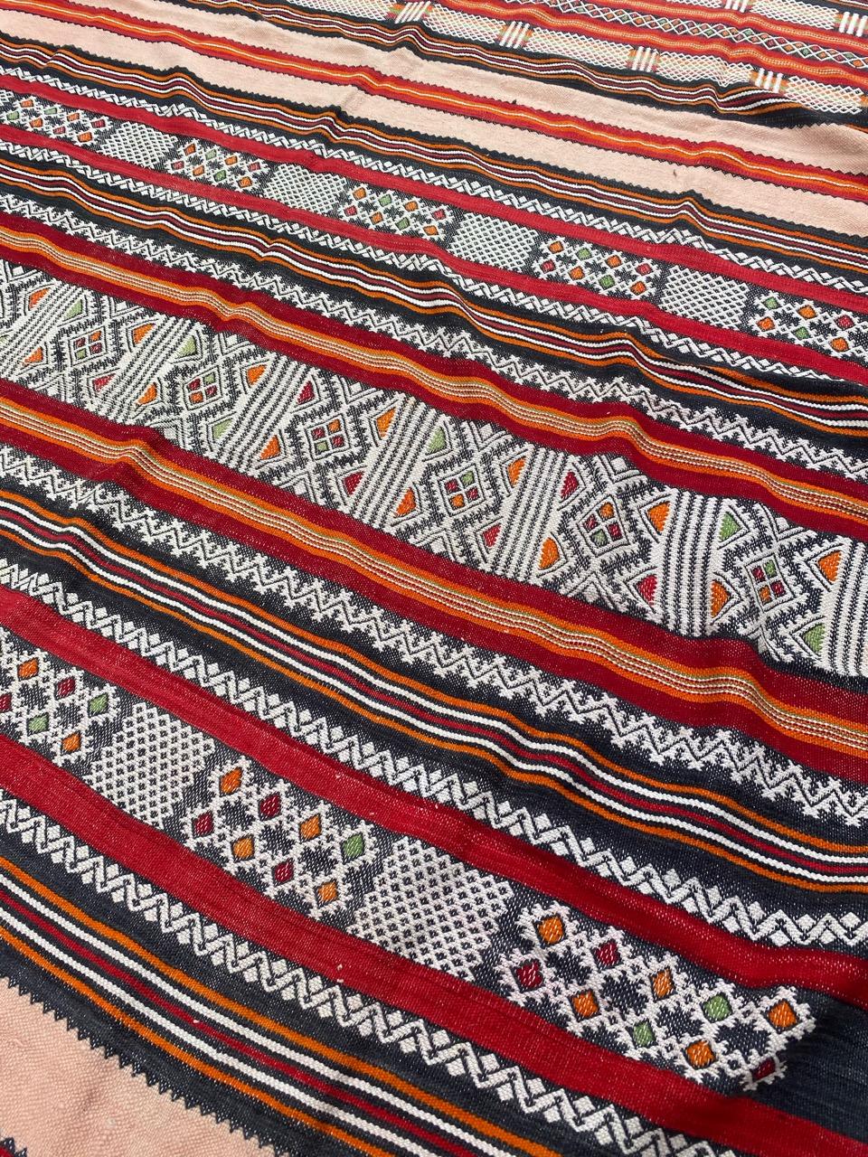 Bobyrug’s Beautiful Vintage Tribal Berbere Moroccan Kilim For Sale 8