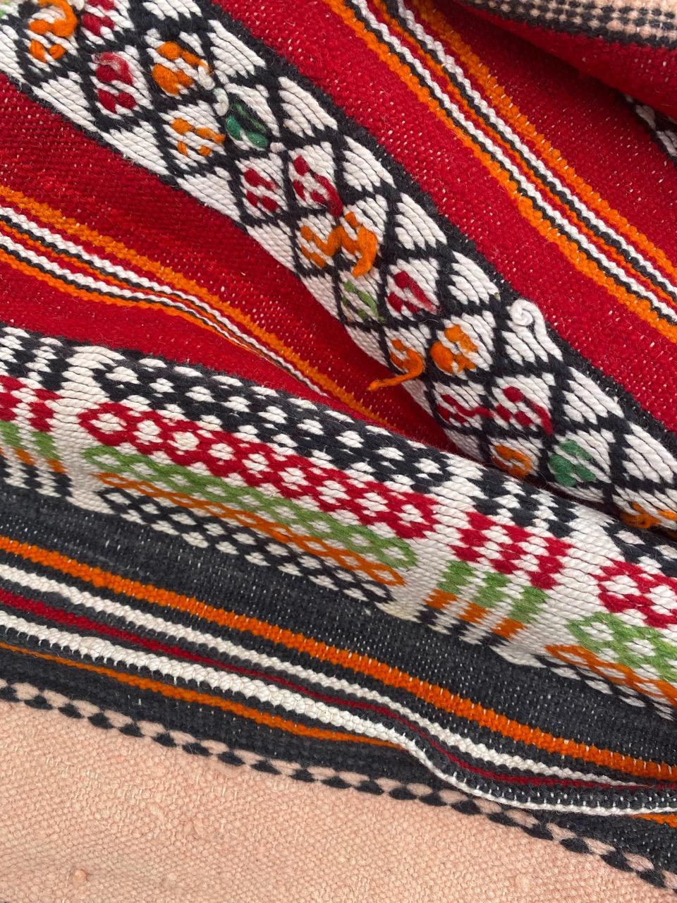 Bobyrug’s Beautiful Vintage Tribal Berbere Moroccan Kilim For Sale 13