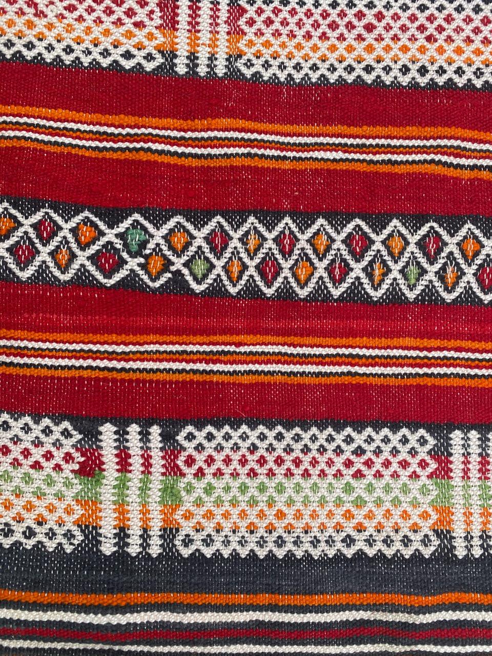 Bobyrug’s Beautiful Vintage Tribal Berbere Moroccan Kilim For Sale 3