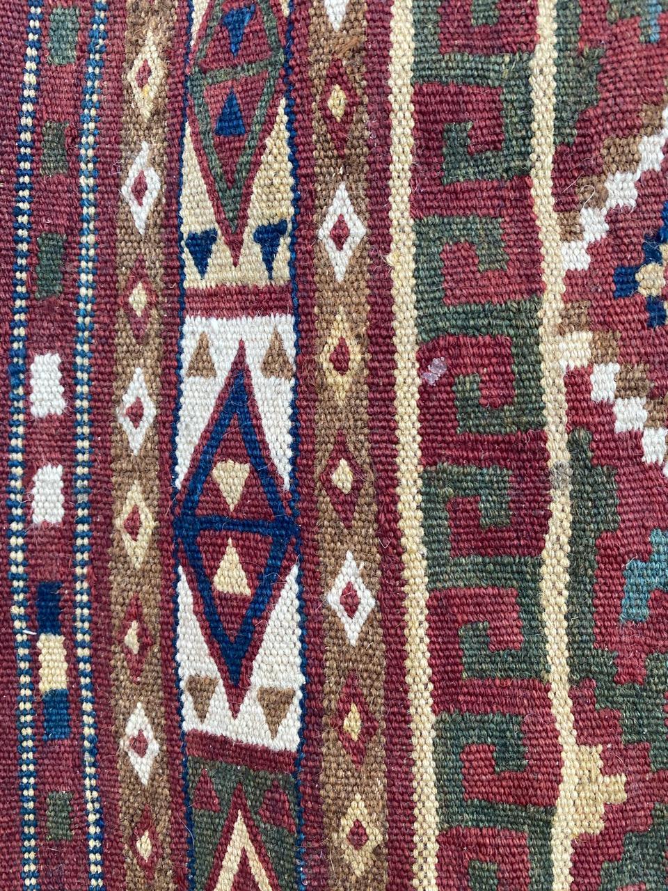 Beautiful Vintage Tribal Double Face Horse Cover Kilim For Sale 4