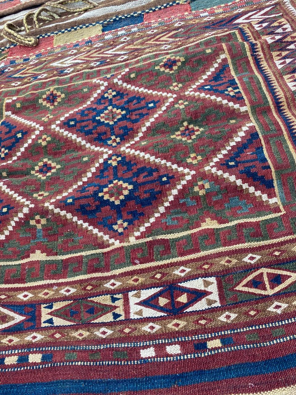 Beautiful Vintage Tribal Double Face Horse Cover Kilim For Sale 5