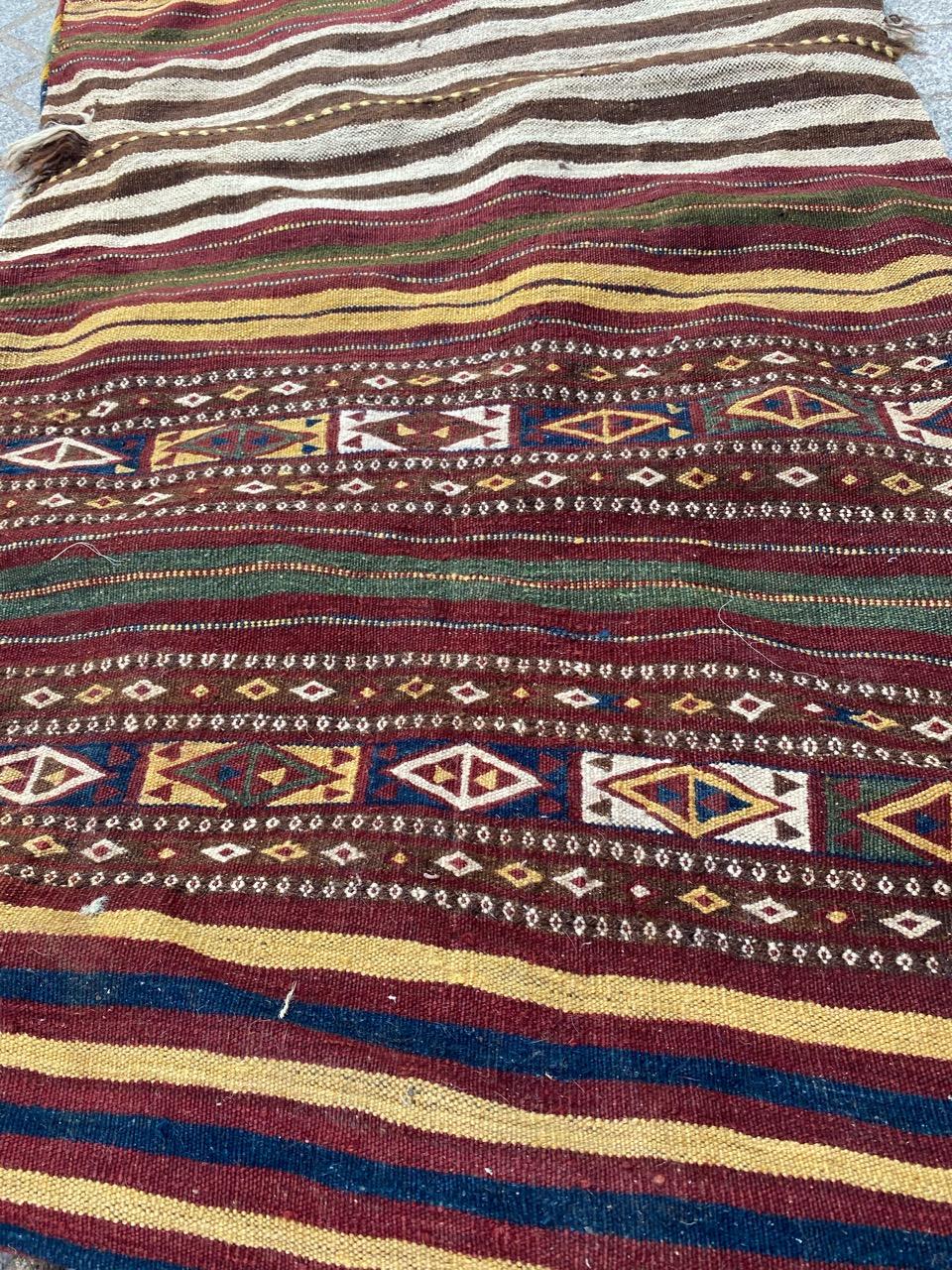 Beautiful Vintage Tribal Double Face Horse Cover Kilim For Sale 7
