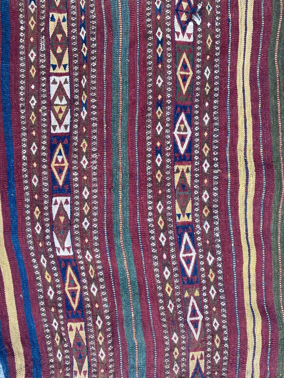 Beautiful Vintage Tribal Double Face Horse Cover Kilim For Sale 9