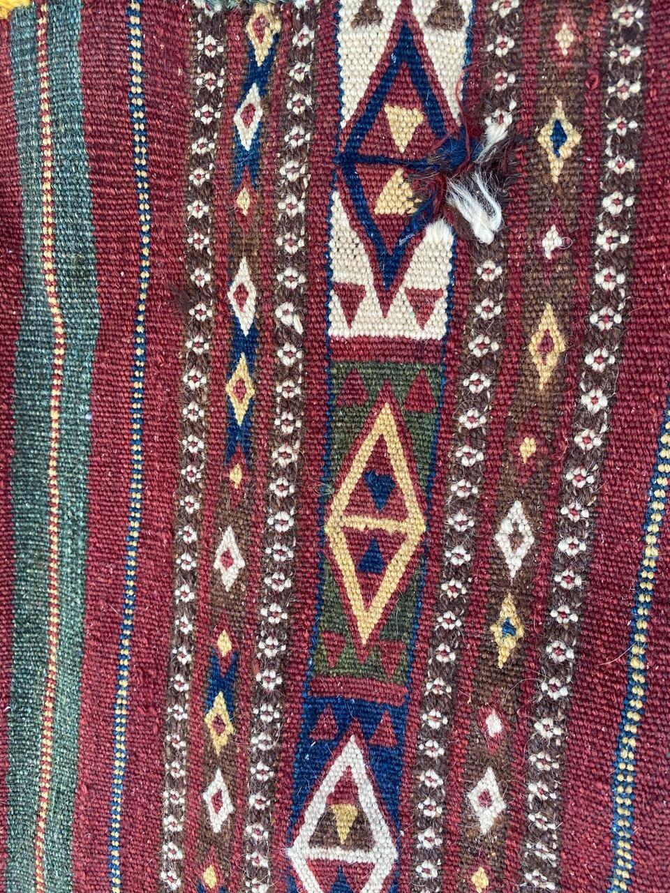 Beautiful Vintage Tribal Double Face Horse Cover Kilim For Sale 11
