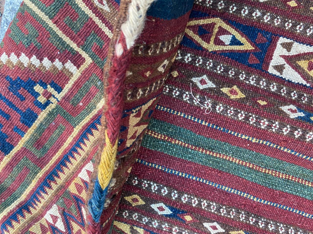 Beautiful Vintage Tribal Double Face Horse Cover Kilim For Sale 12