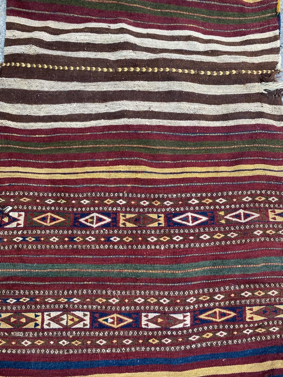 Beautiful Vintage Tribal Double Face Horse Cover Kilim For Sale 13