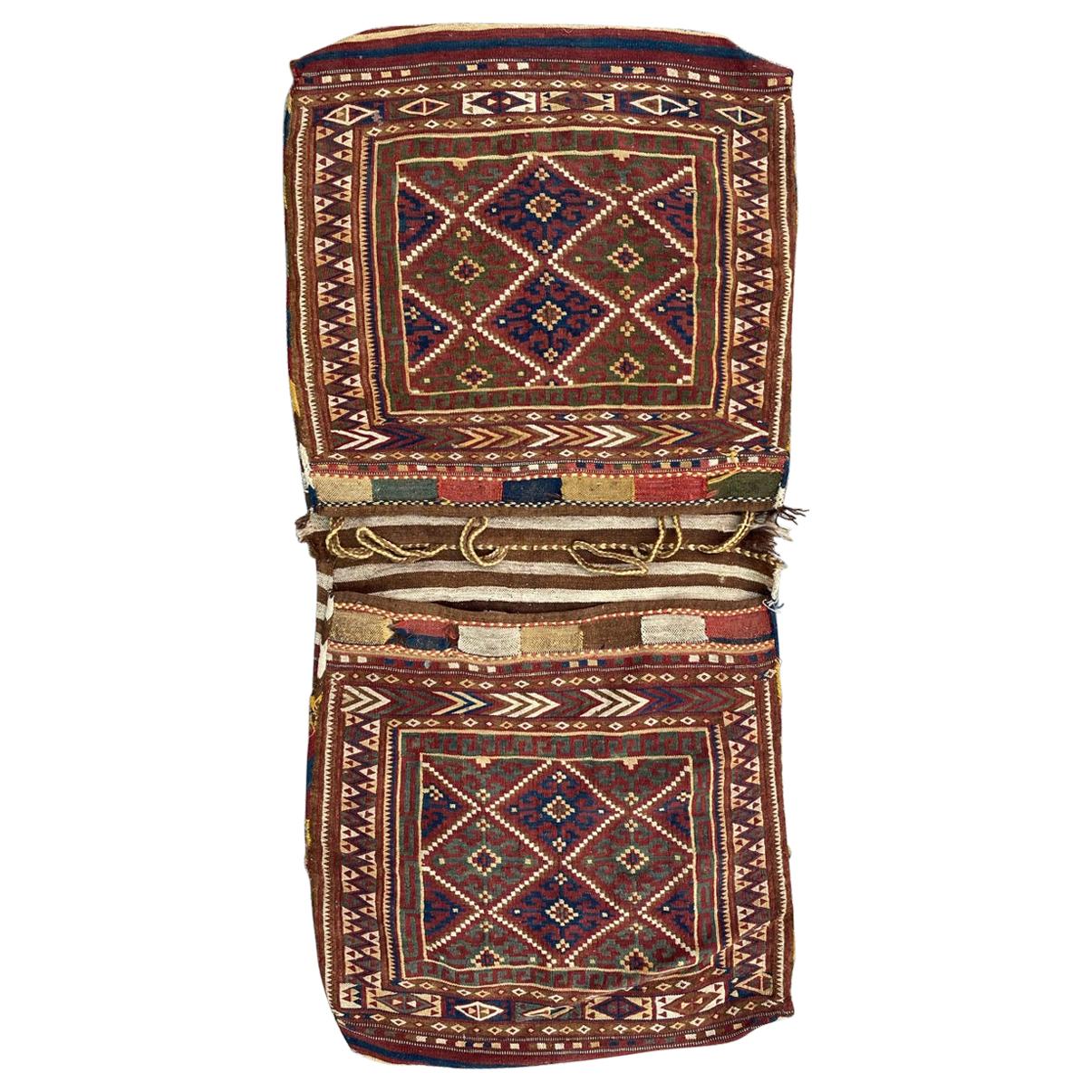 Beautiful Vintage Tribal Double Face Horse Cover Kilim For Sale