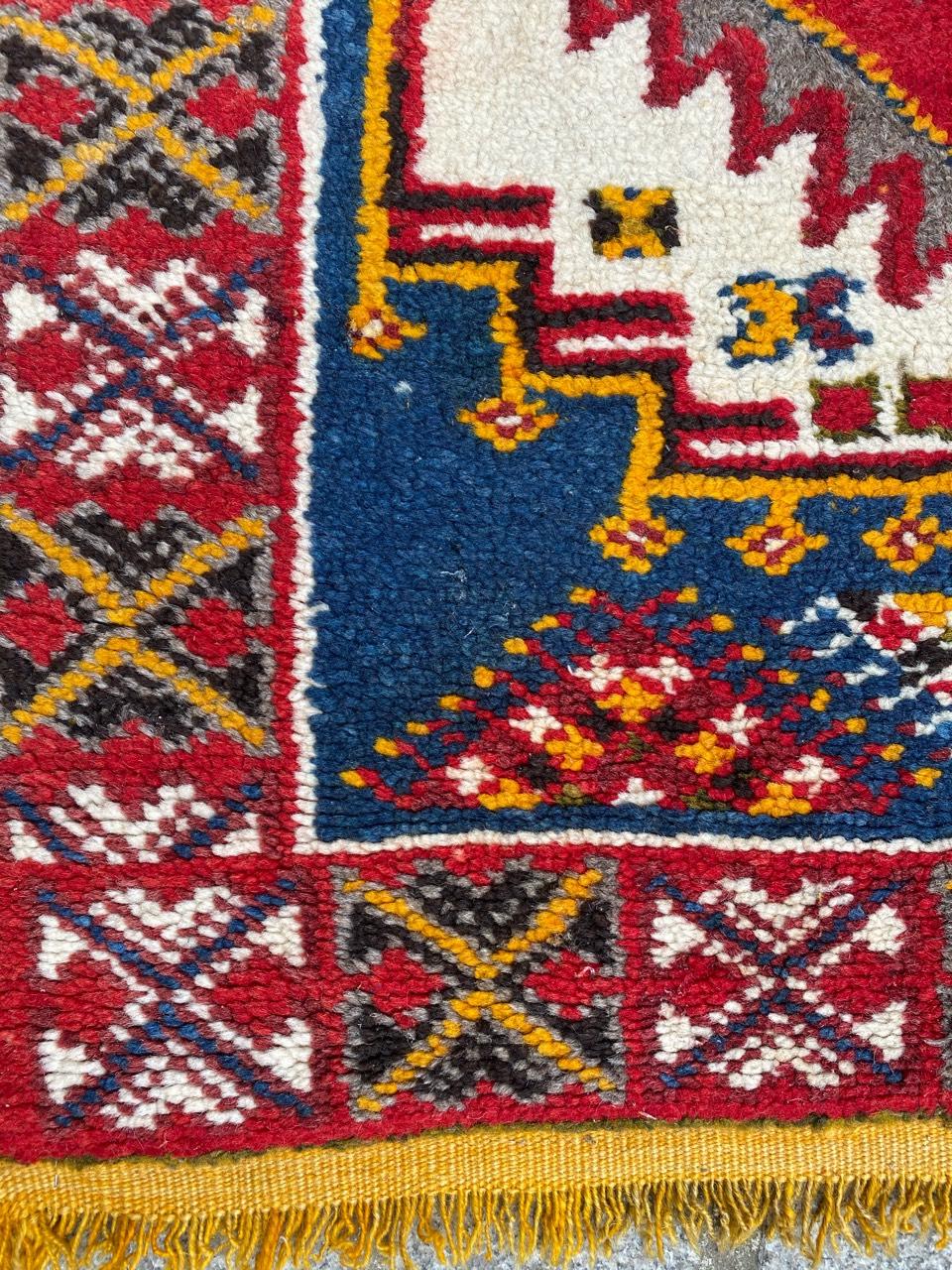 Hand-Knotted Beautiful Vintage Tribal Moroccan Rug