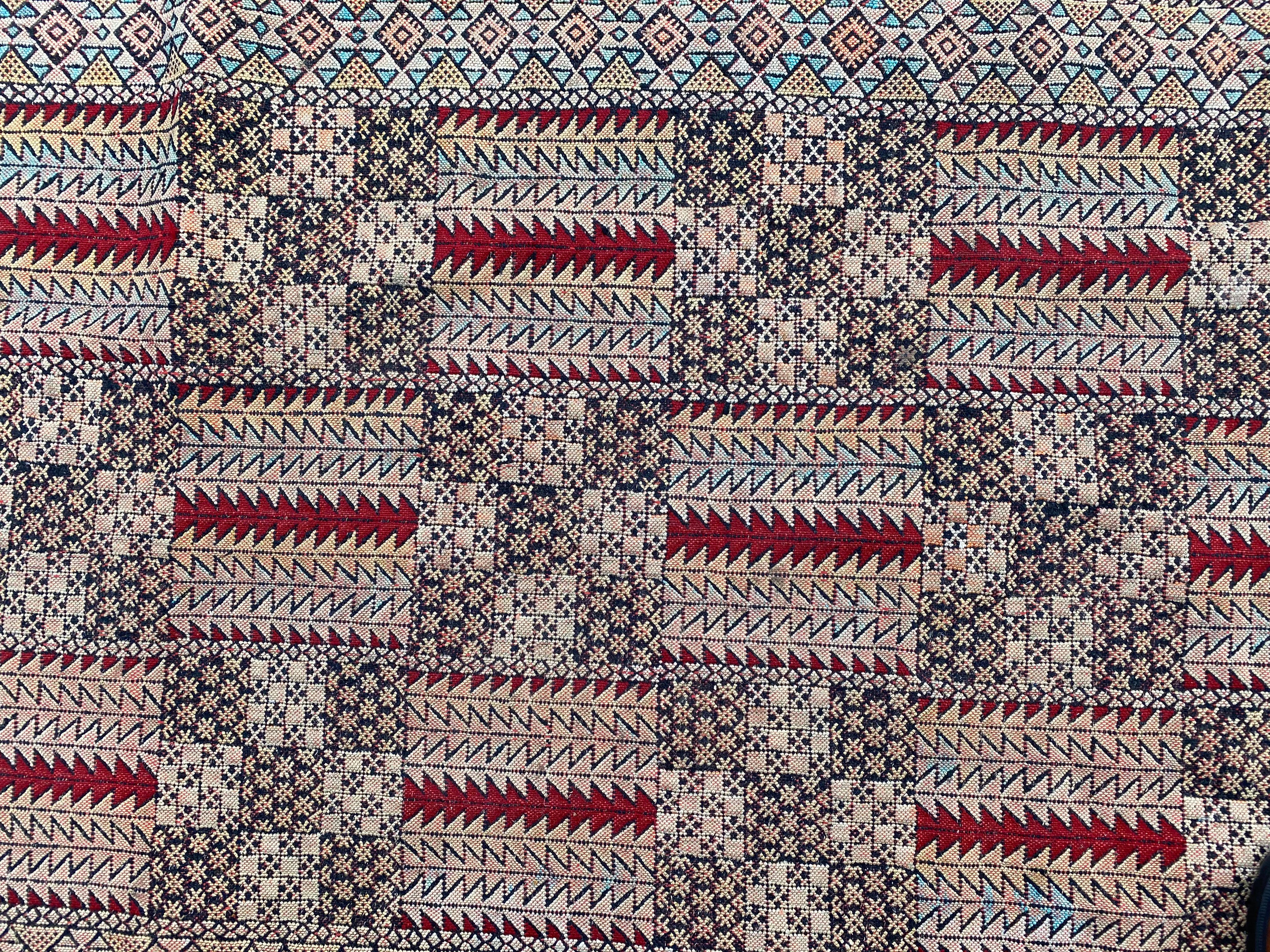 Hand-Woven Bobyrug’s Beautiful Vintage Tribal Moroccan Runner For Sale