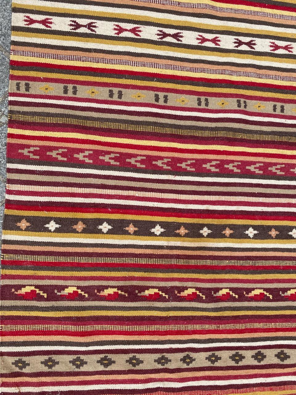 Asian Beautiful Vintage Tribal Turkish Kilim For Sale