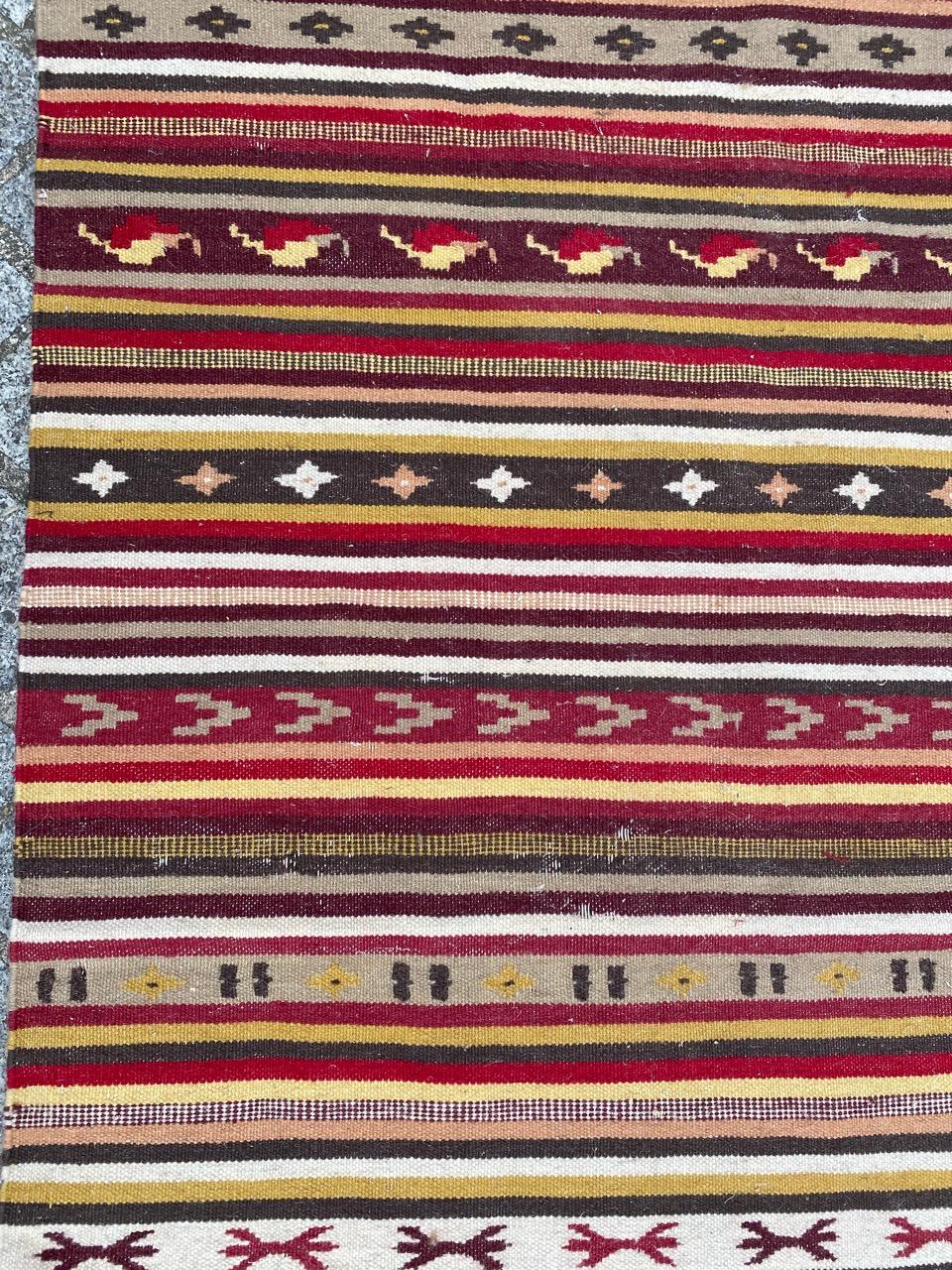 Asian Beautiful Vintage Tribal Turkish Kilim For Sale