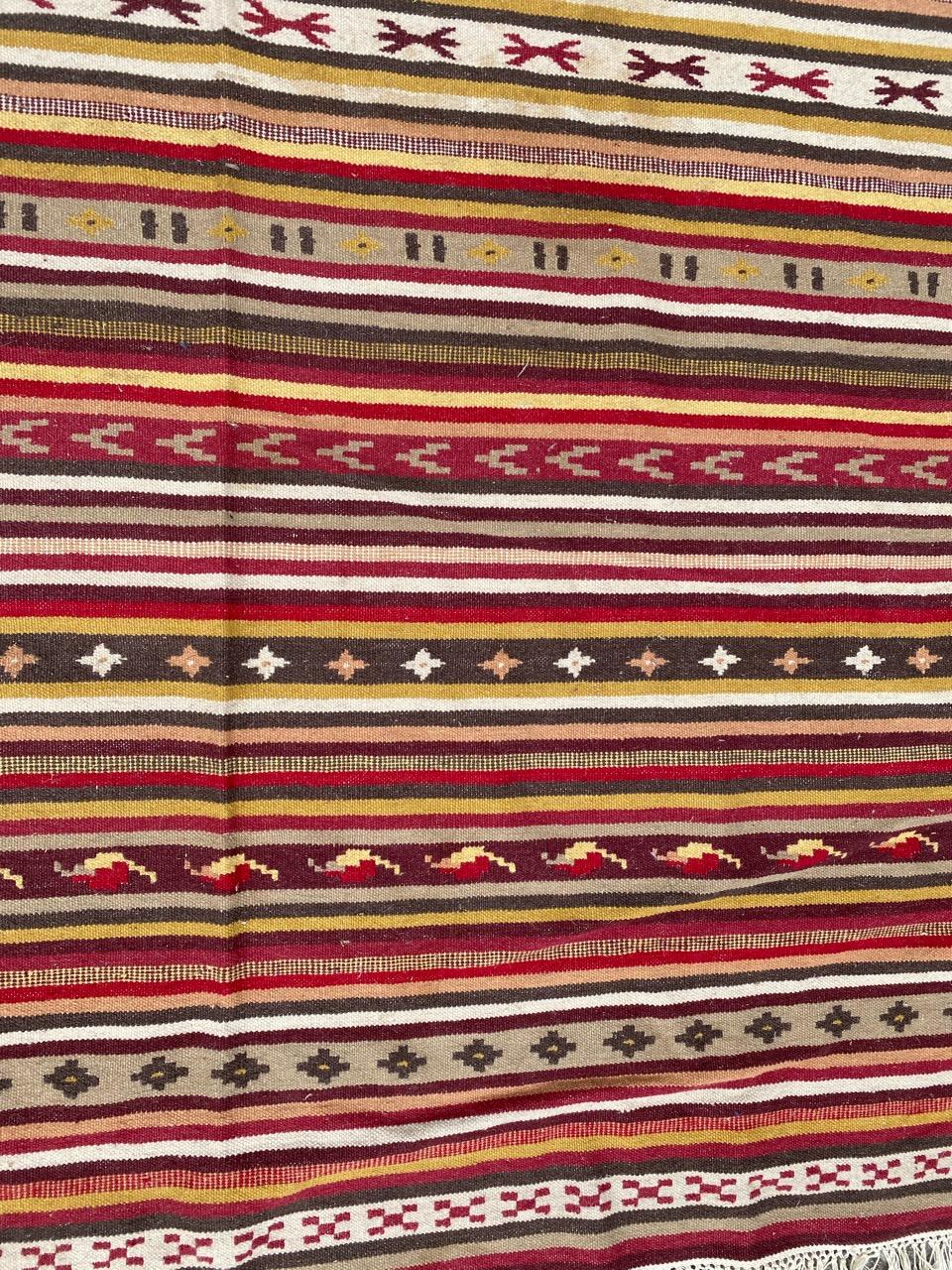 Hand-Woven Beautiful Vintage Tribal Turkish Kilim For Sale