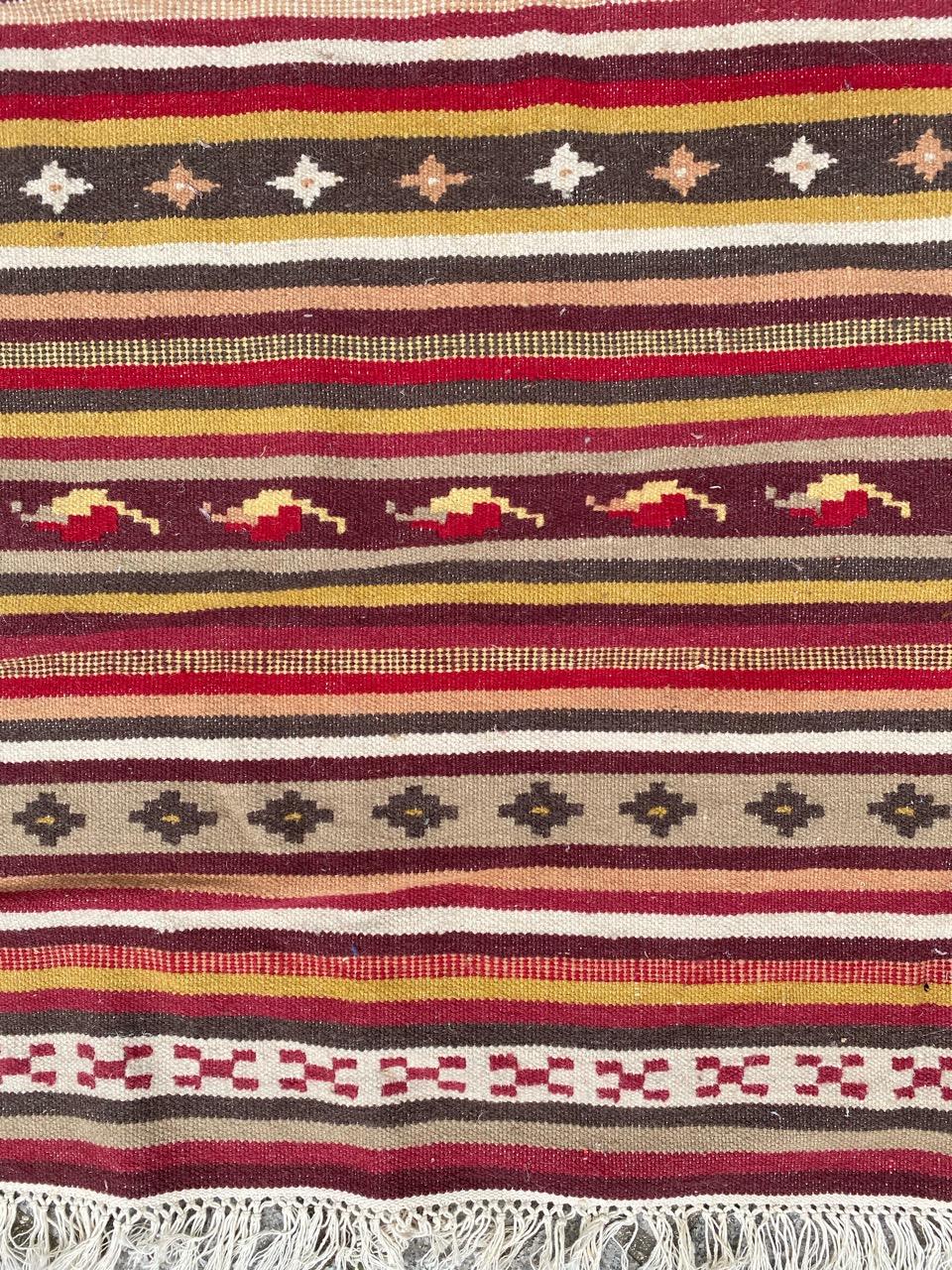 20th Century Beautiful Vintage Tribal Turkish Kilim For Sale