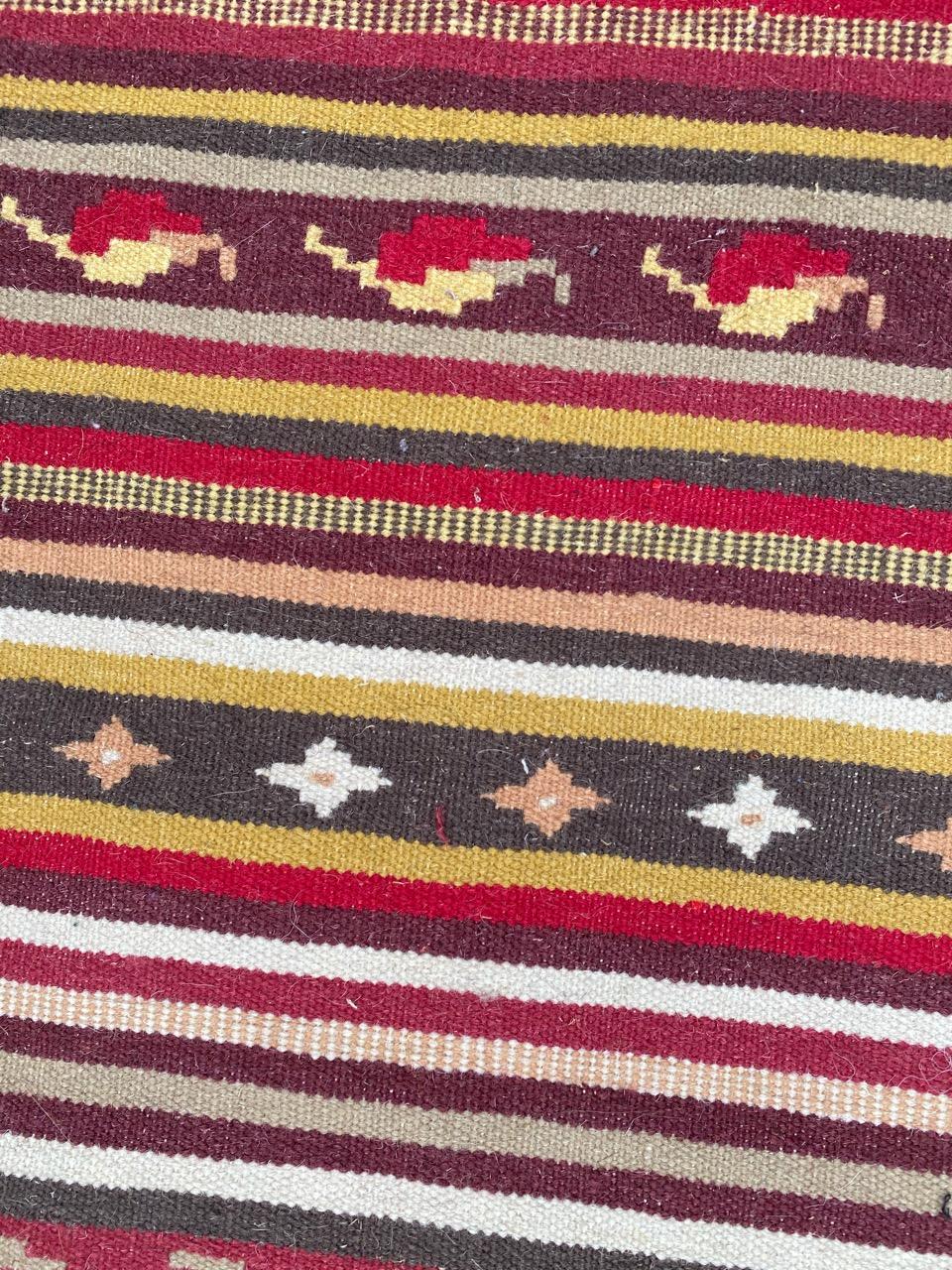 Wool Beautiful Vintage Tribal Turkish Kilim For Sale