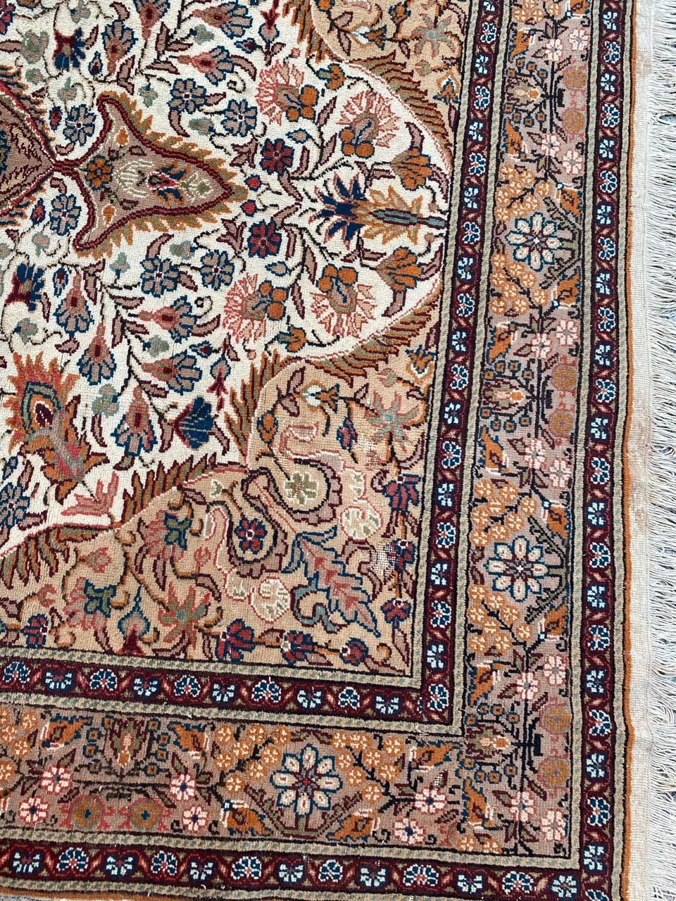 Wool Bobyrug’s Beautiful Vintage Turkish Kayseri Rug For Sale