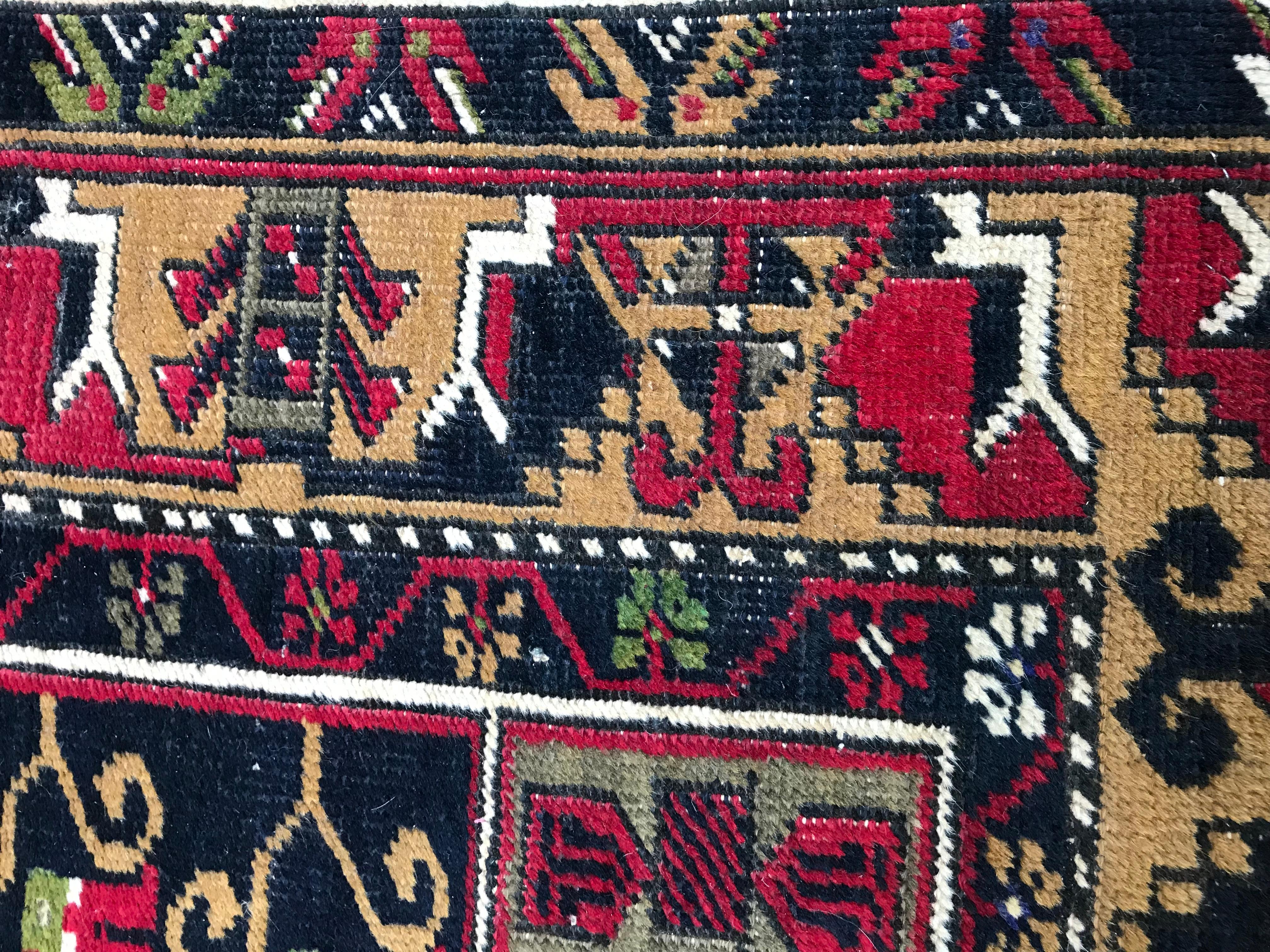 Beautiful Vintage Turkish Konya Rug 4