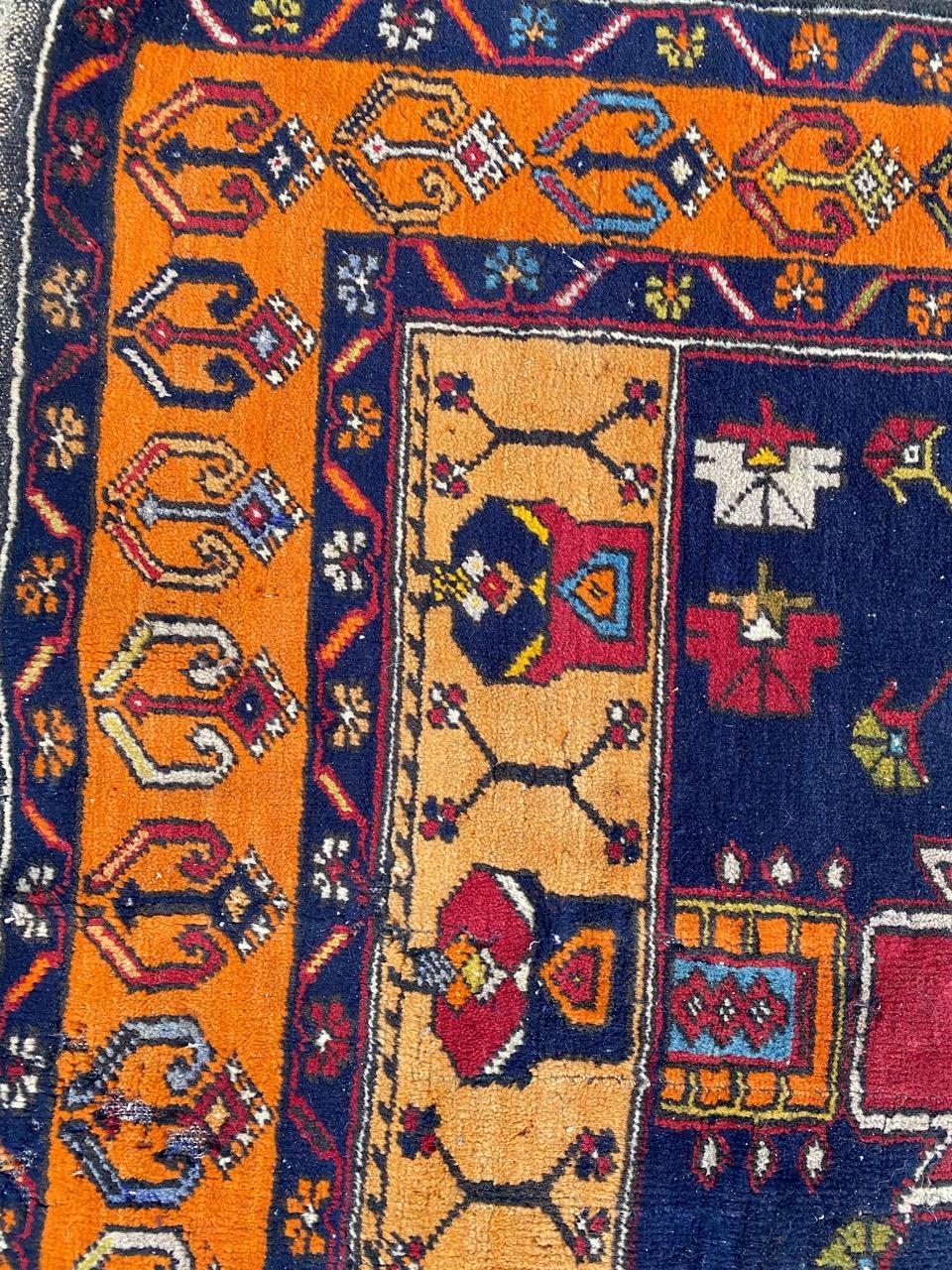 Hand-Knotted Bobyrug’s Beautiful Vintage Turkish Rug For Sale