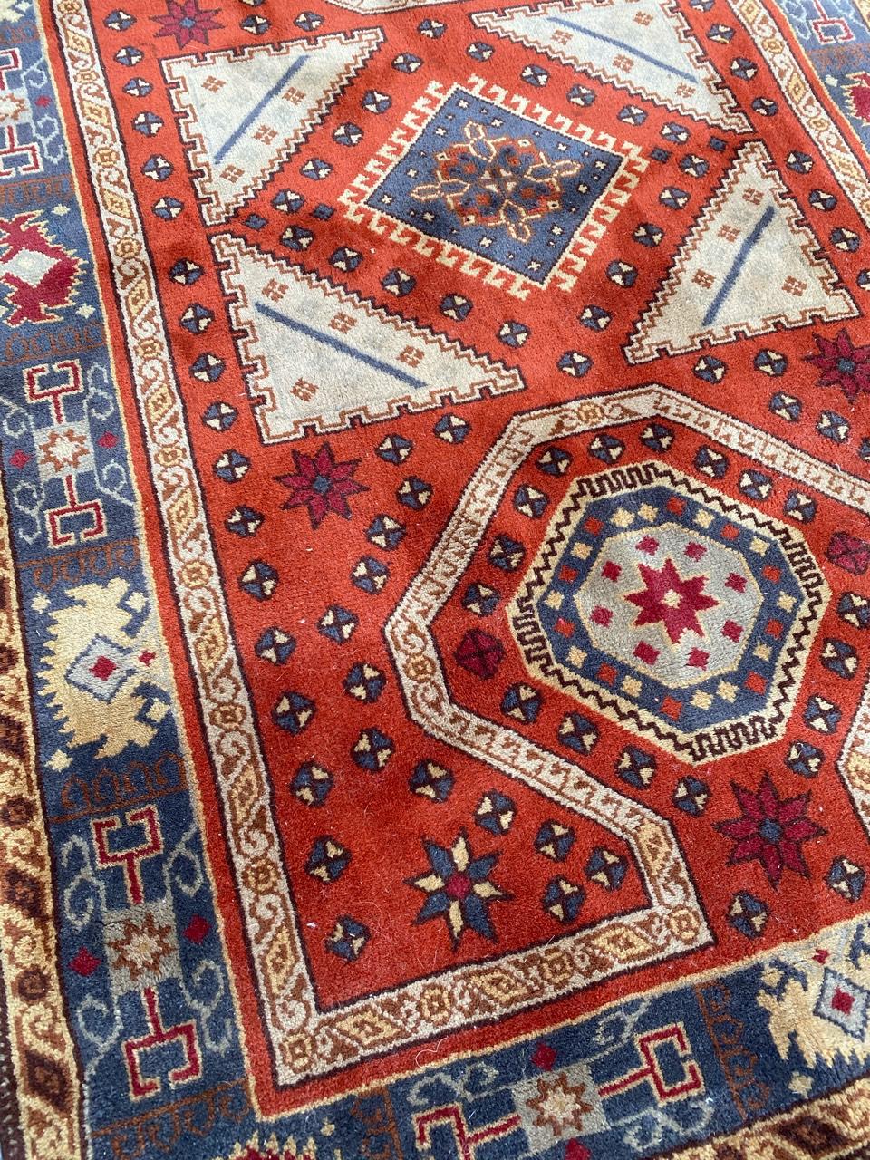 20th Century Bobyrug’s Beautiful Vintage Turkish Rug For Sale