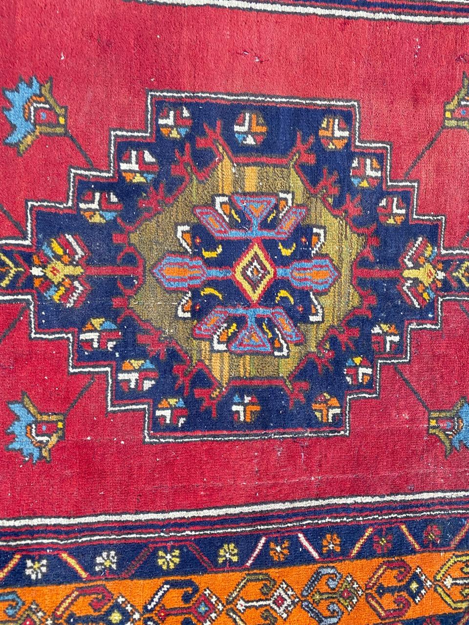 20th Century Bobyrug’s Beautiful Vintage Turkish Rug For Sale