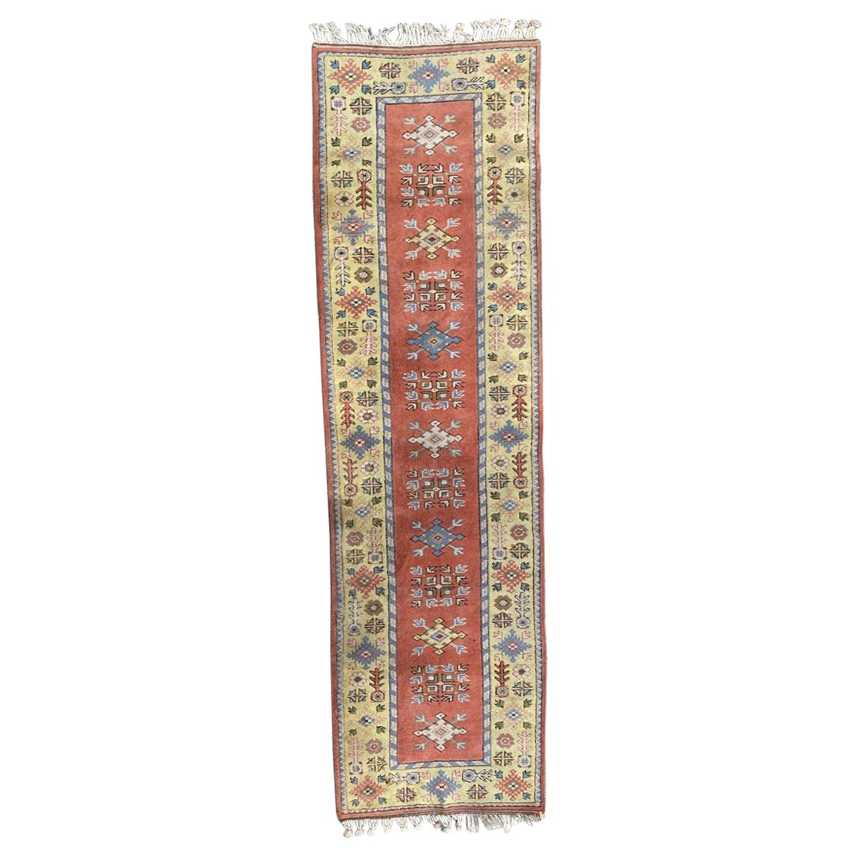 Magnifique tapis de couloir turc vintage