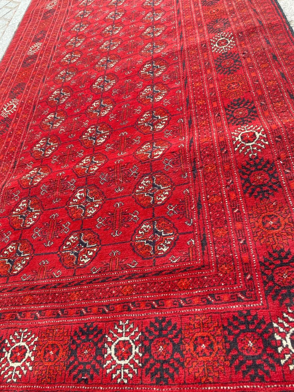 Beautiful Vintage Turkmen Afghan Bokhara Design Runner For Sale 7