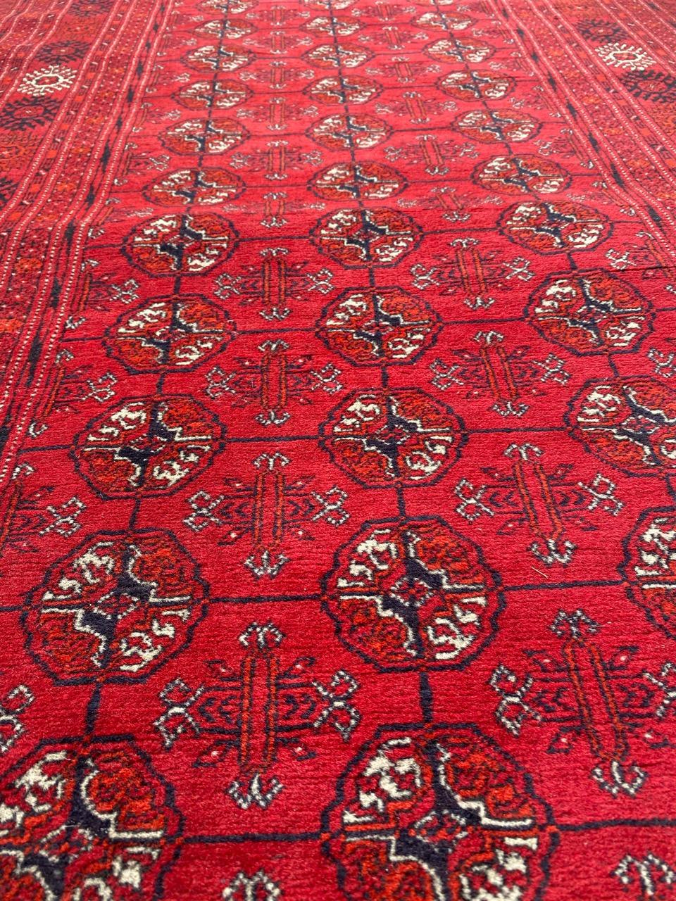 Beautiful Vintage Turkmen Afghan Bokhara Design Runner For Sale 9