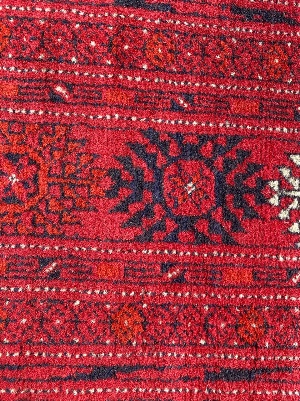 Beautiful Vintage Turkmen Afghan Bokhara Design Runner For Sale 11