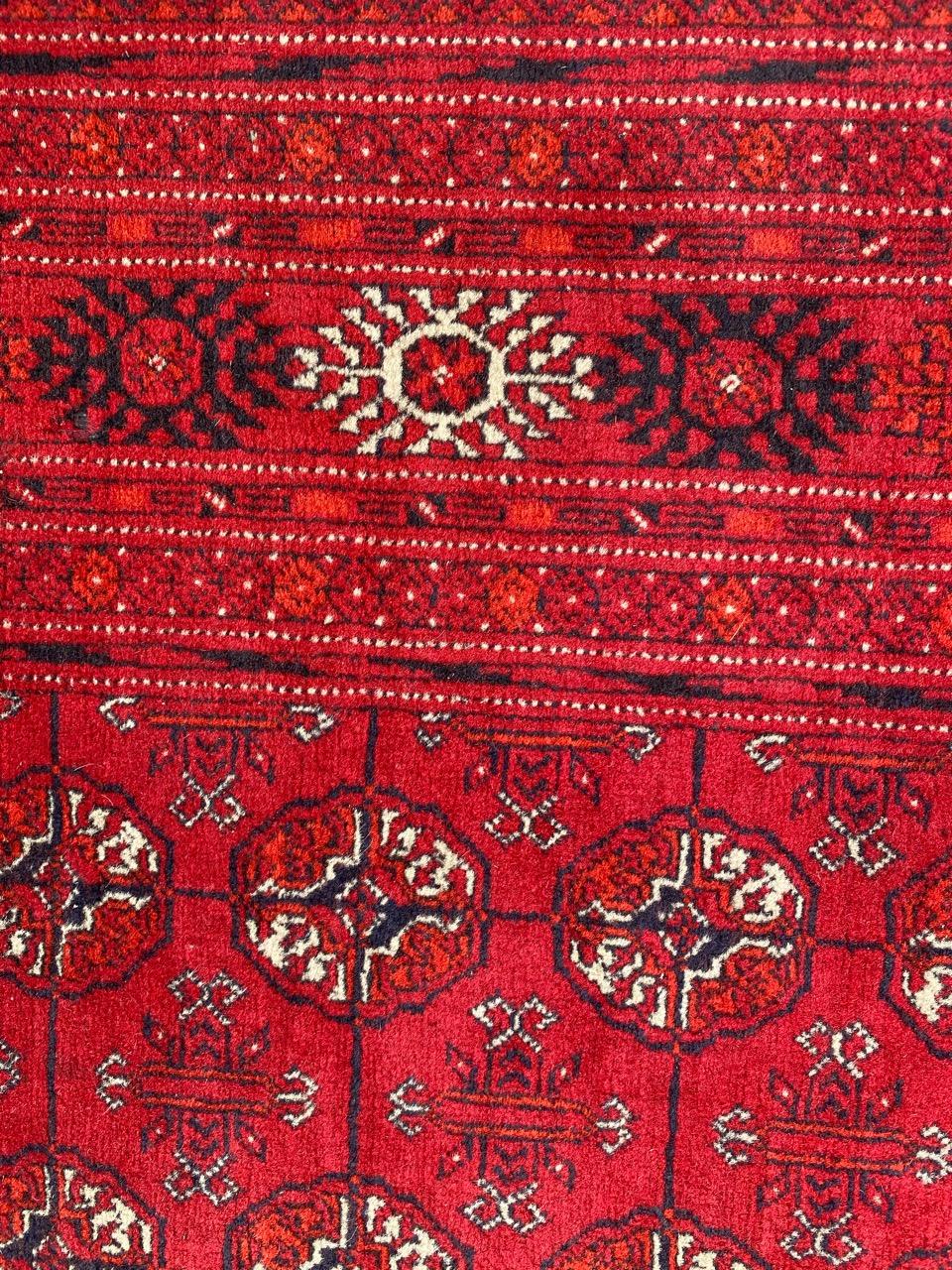 20th Century Beautiful Vintage Turkmen Afghan Bokhara Design Runner For Sale