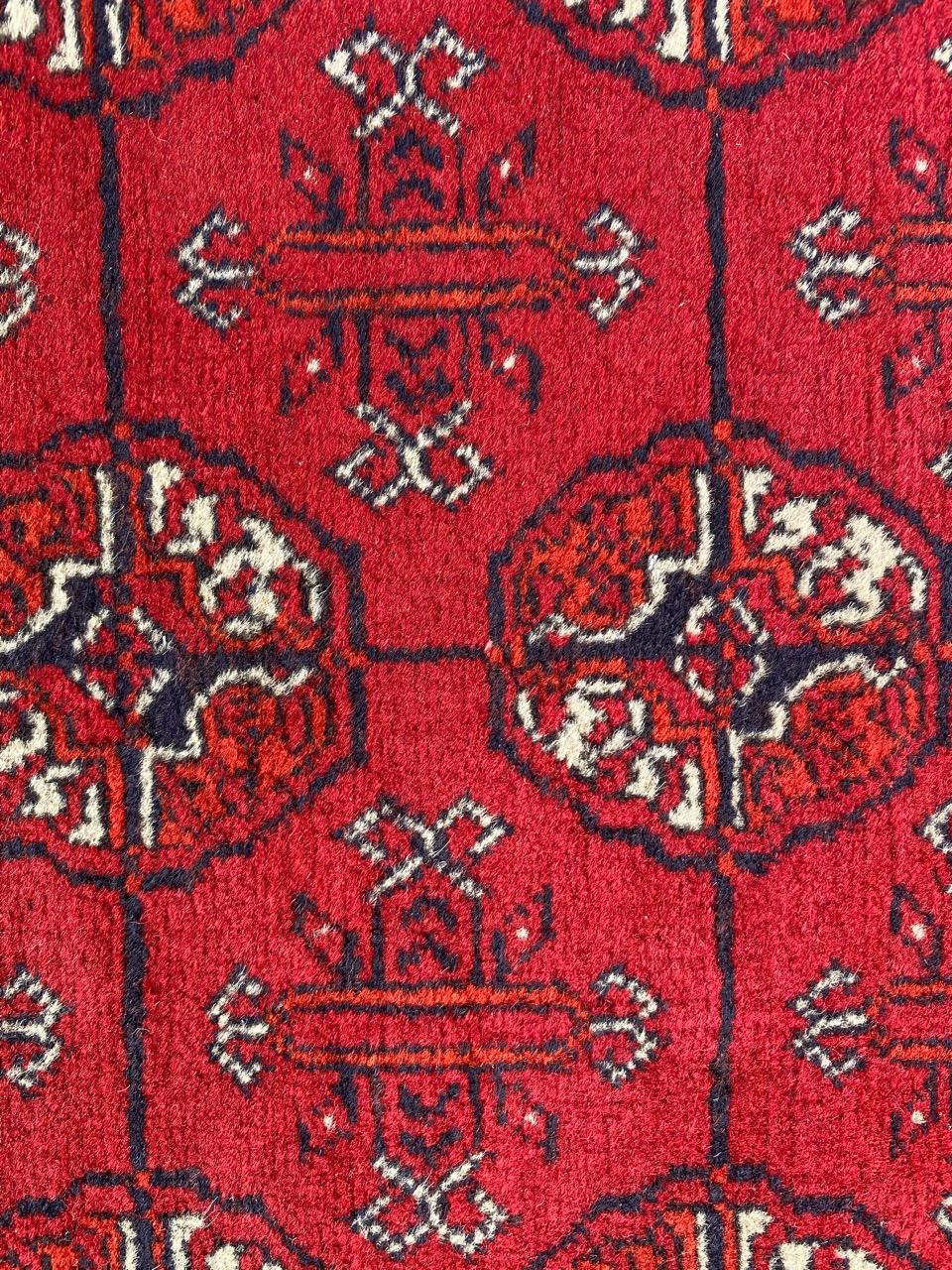 Wool Beautiful Vintage Turkmen Afghan Bokhara Design Runner For Sale