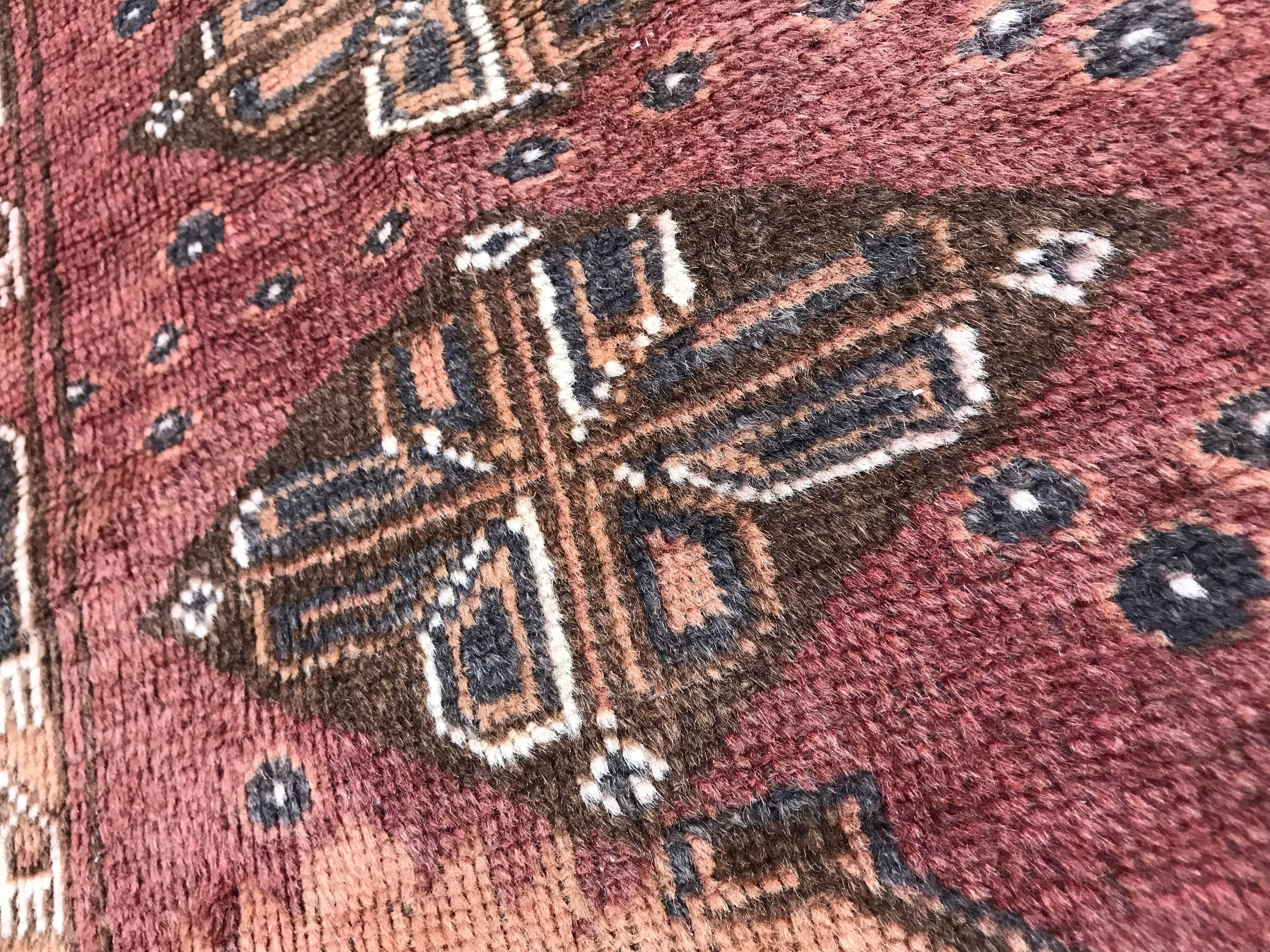 Beautiful Vintage Turkmen Afghan Rug 8