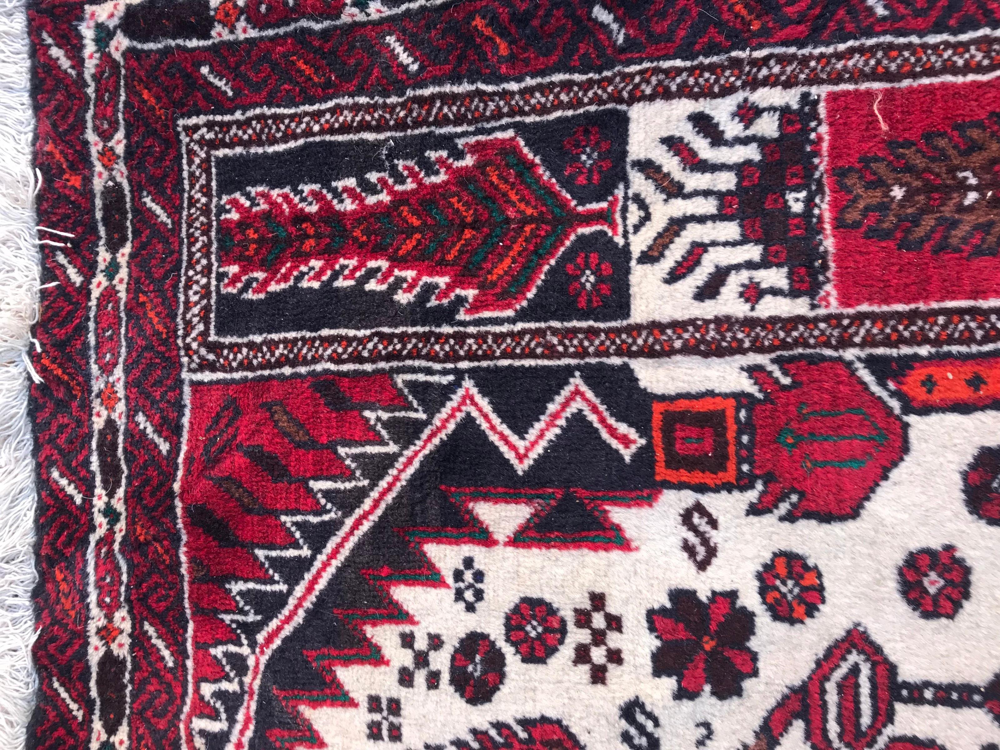 Bobyrug’s Beautiful Vintage Turkmen Baluch Rug For Sale 2