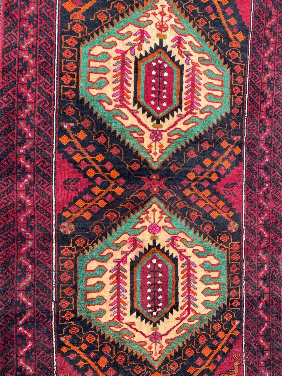 Beautiful Vintage Turkmen Baluch Rug For Sale 5