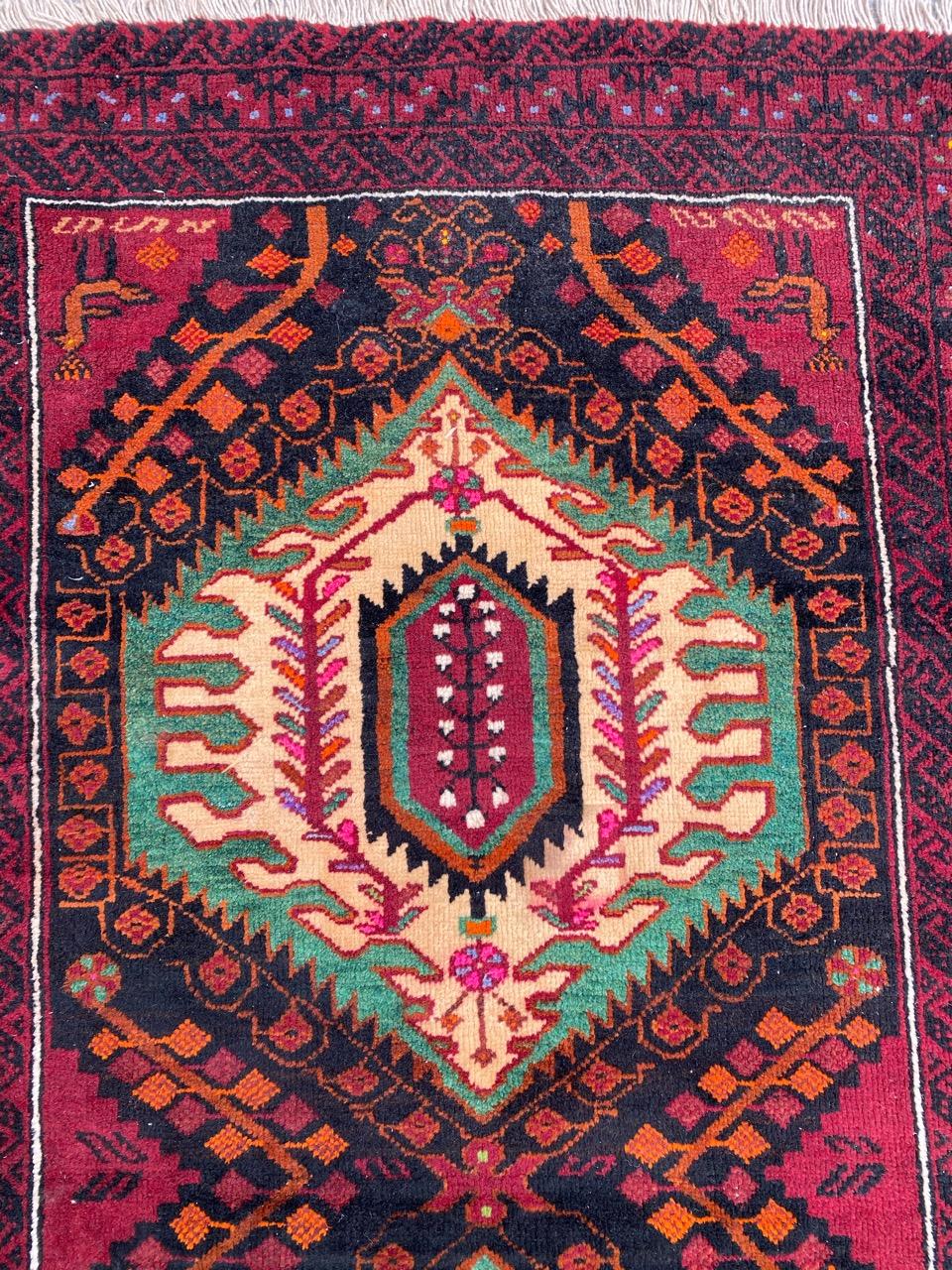Rustic Beautiful Vintage Turkmen Baluch Rug For Sale