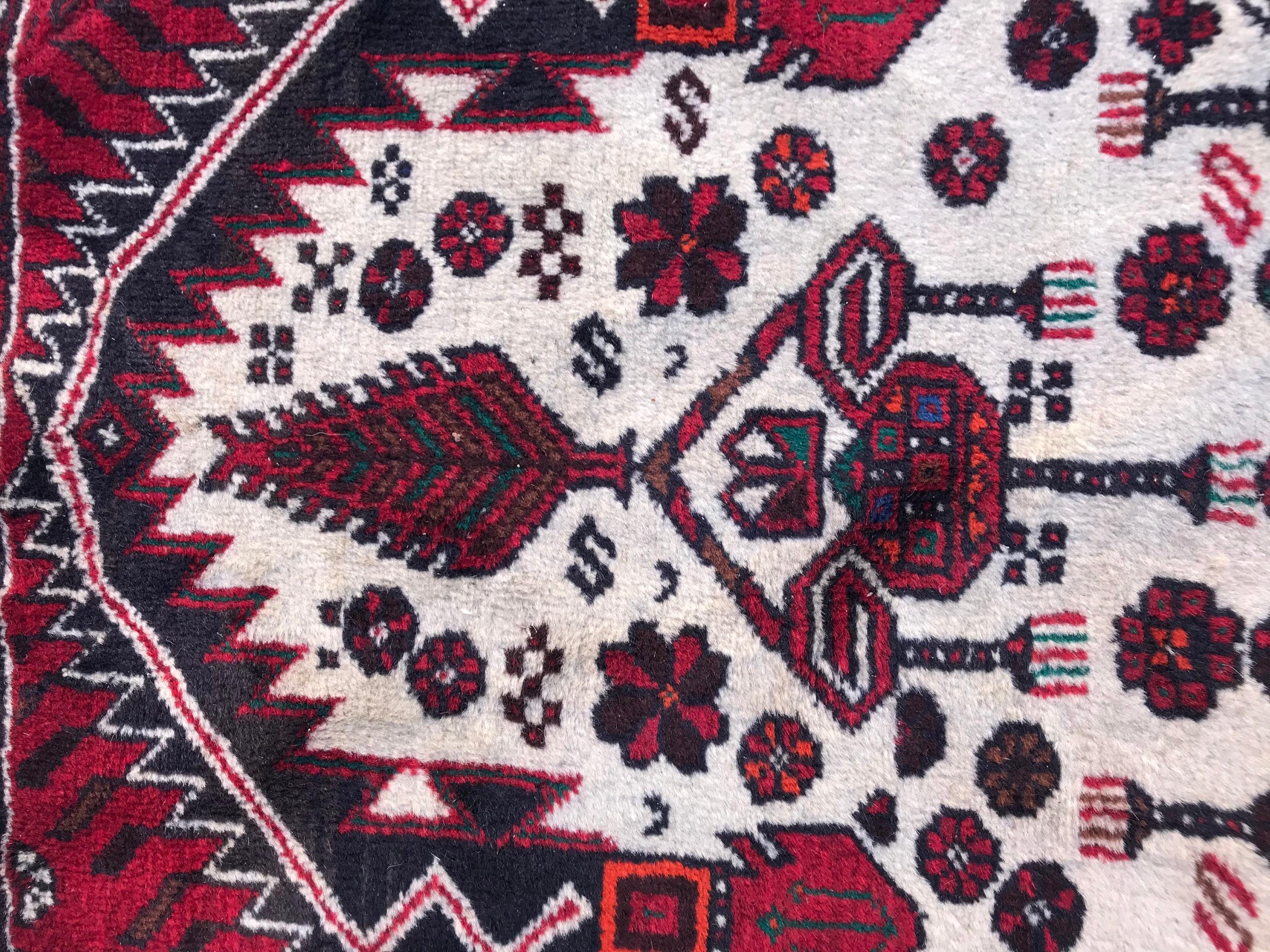 Bobyrug’s Beautiful Vintage Turkmen Baluch Rug For Sale 1