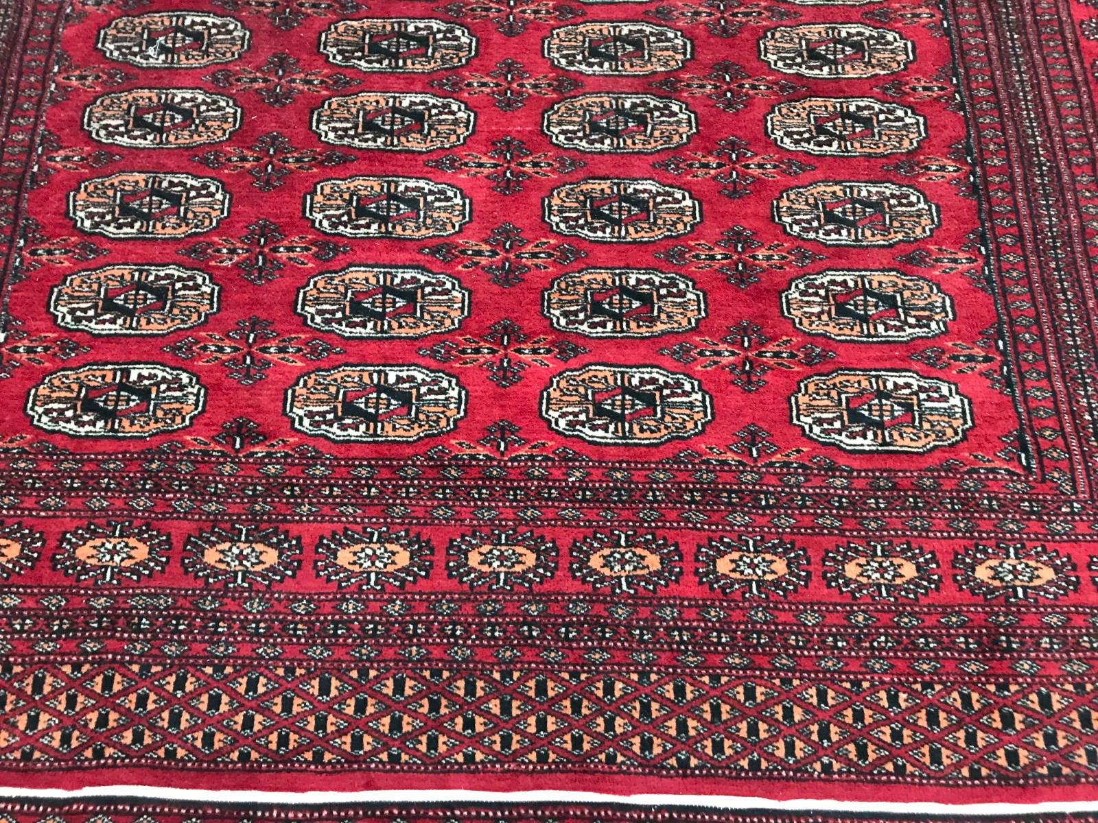 Central Asian Beautiful Vintage Turkmen Boukhara Design Rug