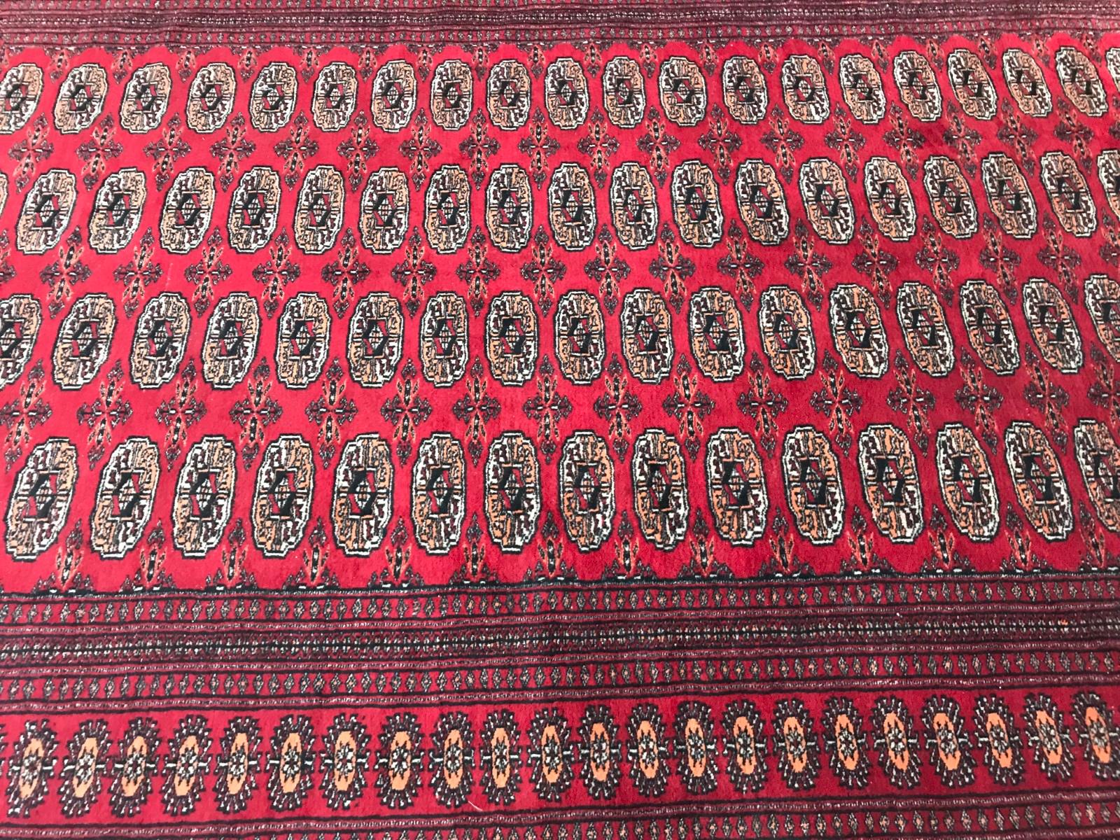 Hand-Knotted Beautiful Vintage Turkmen Boukhara Design Rug