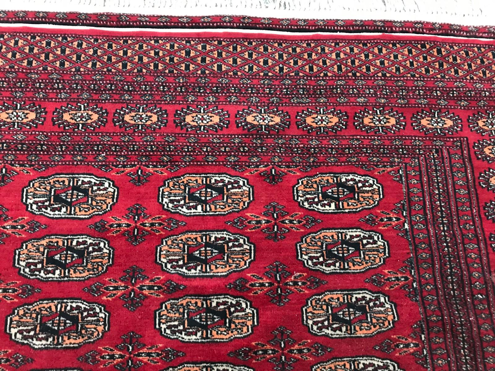 Wool Beautiful Vintage Turkmen Boukhara Design Rug