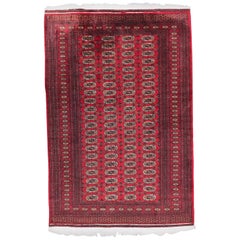Beautiful Vintage Turkmen Boukhara Design Rug