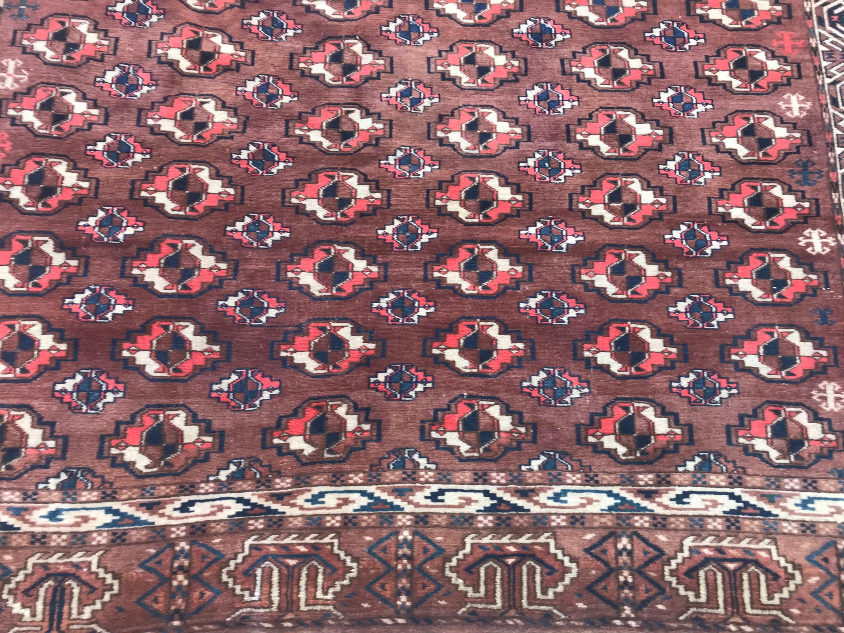Tribal Bobyrug’s Beautiful Vintage Turkmen Rug For Sale