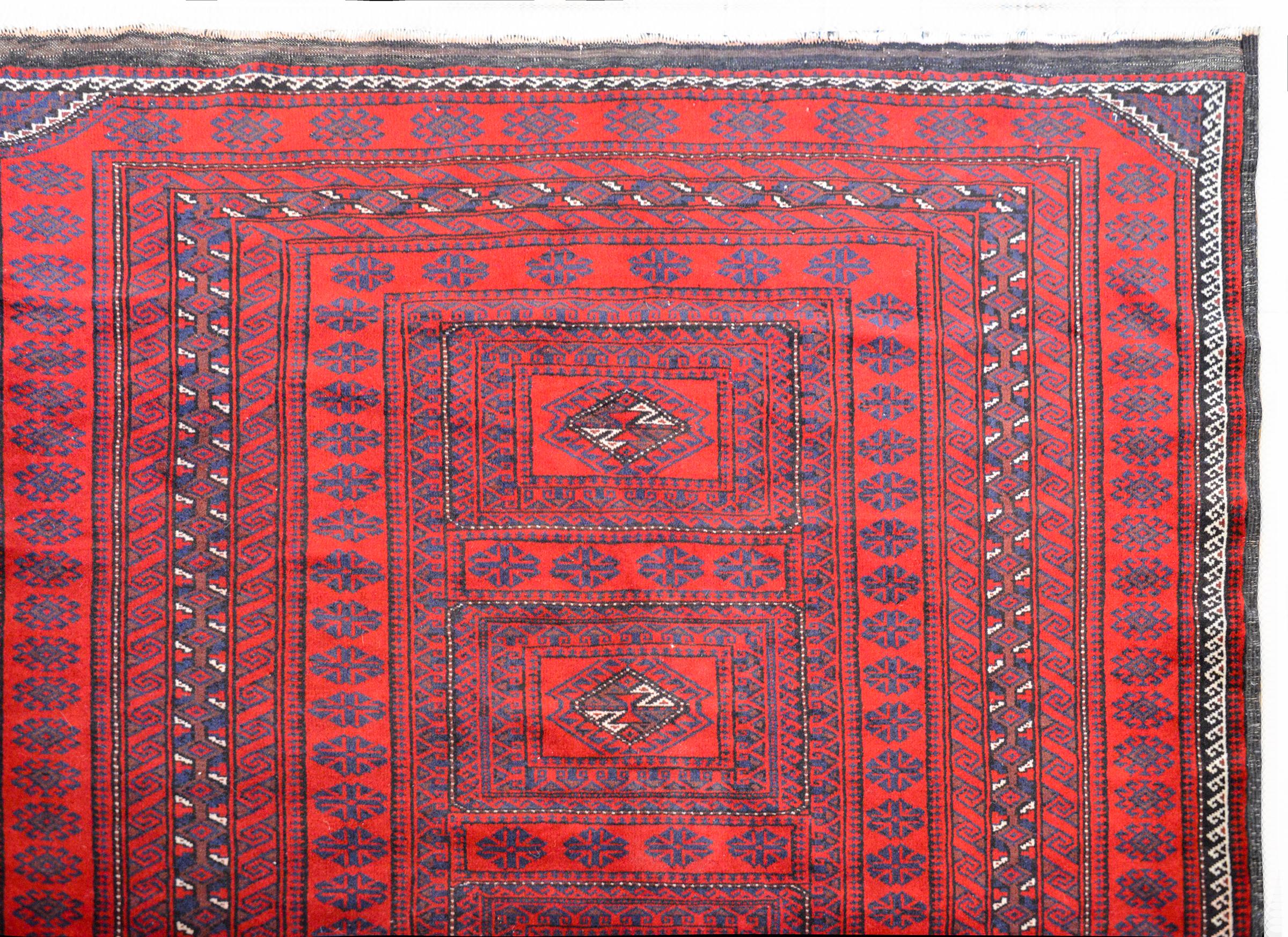 Afghan Beautiful Vintage Turkmen Rug For Sale