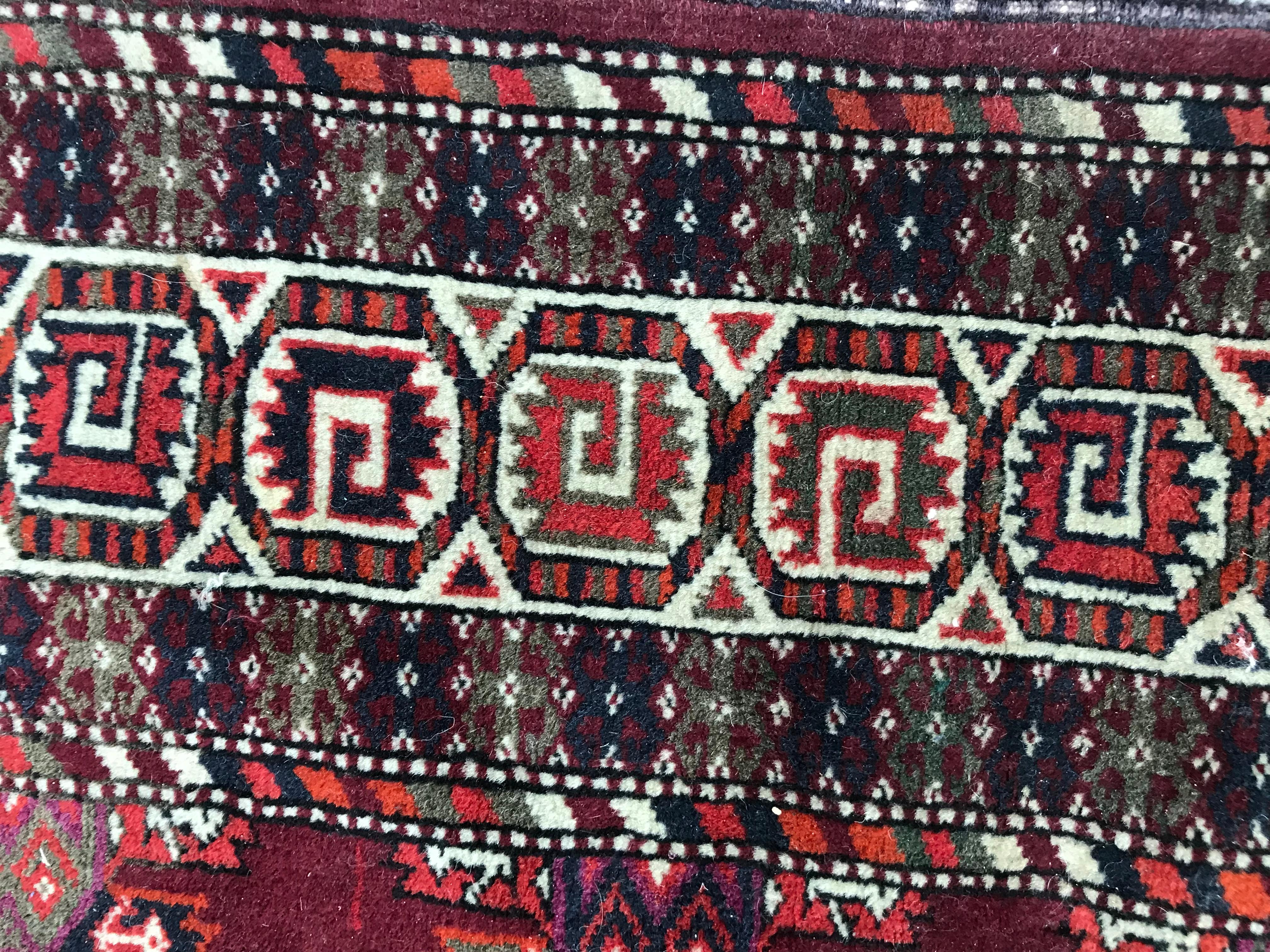 Bobyrug’s Beautiful Vintage Turkmen Tekke Afghan Rug For Sale 4