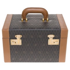 Beautiful Vintage Vanity Case Christian Dior in brown Canvas and leather