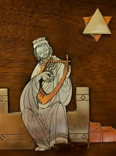 Beautiful Wall Assembled Figure of King David playing the Harp by Emaus workshop