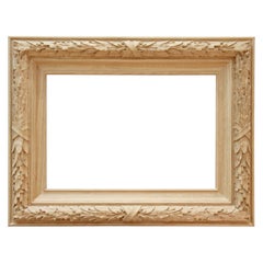 Beautiful Wall Carved Wood Mirror Frame with a pattern of oak and laurel leaves