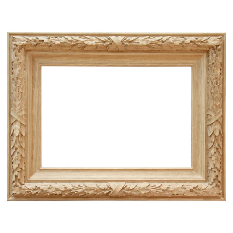 Beautiful Wall Carved Wood Mirror Frame with a pattern of oak and