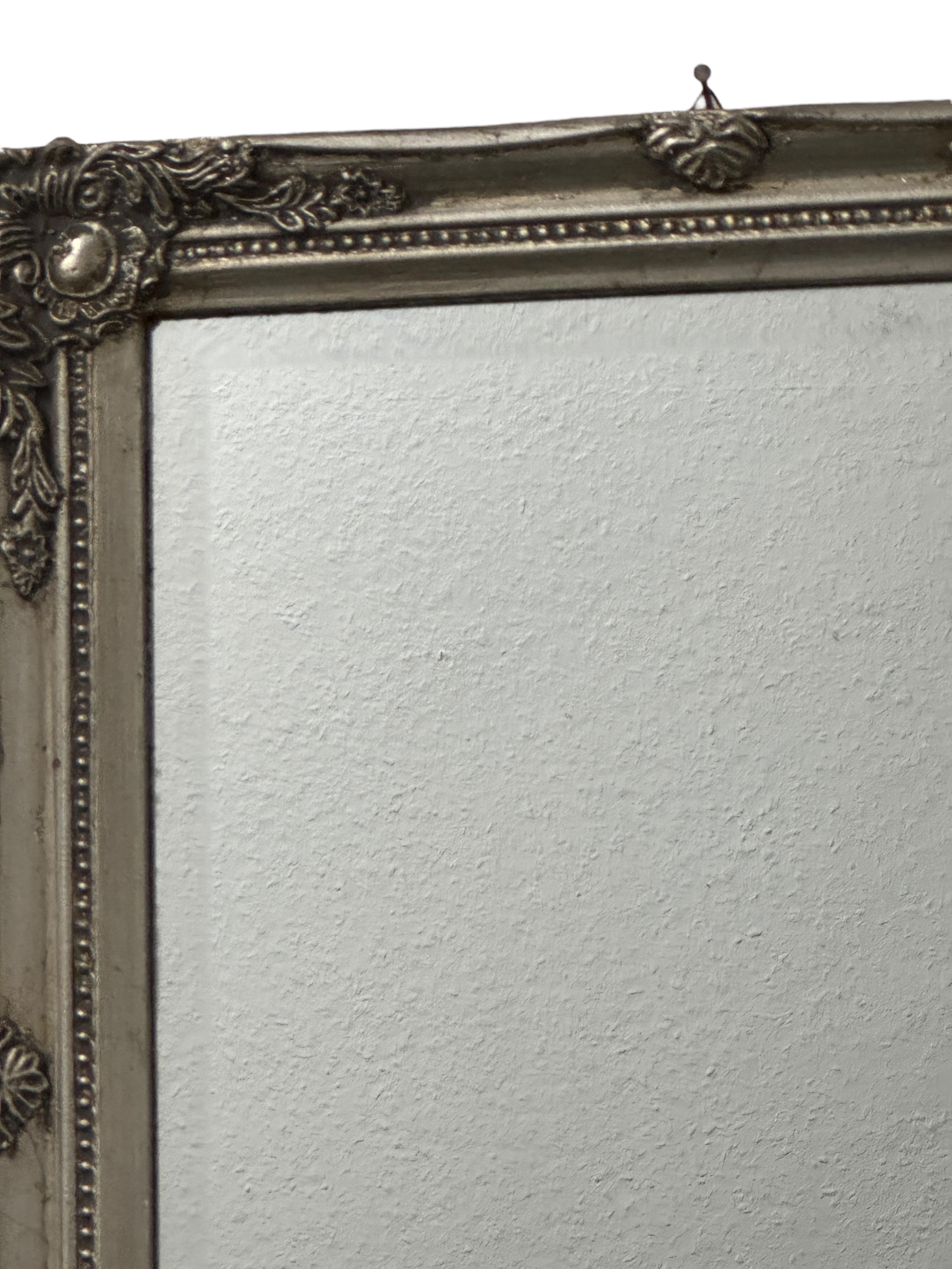 Hand-Crafted Beautiful Wall Mirror Silvered Wood Tole Toleware 1960s Italy For Sale