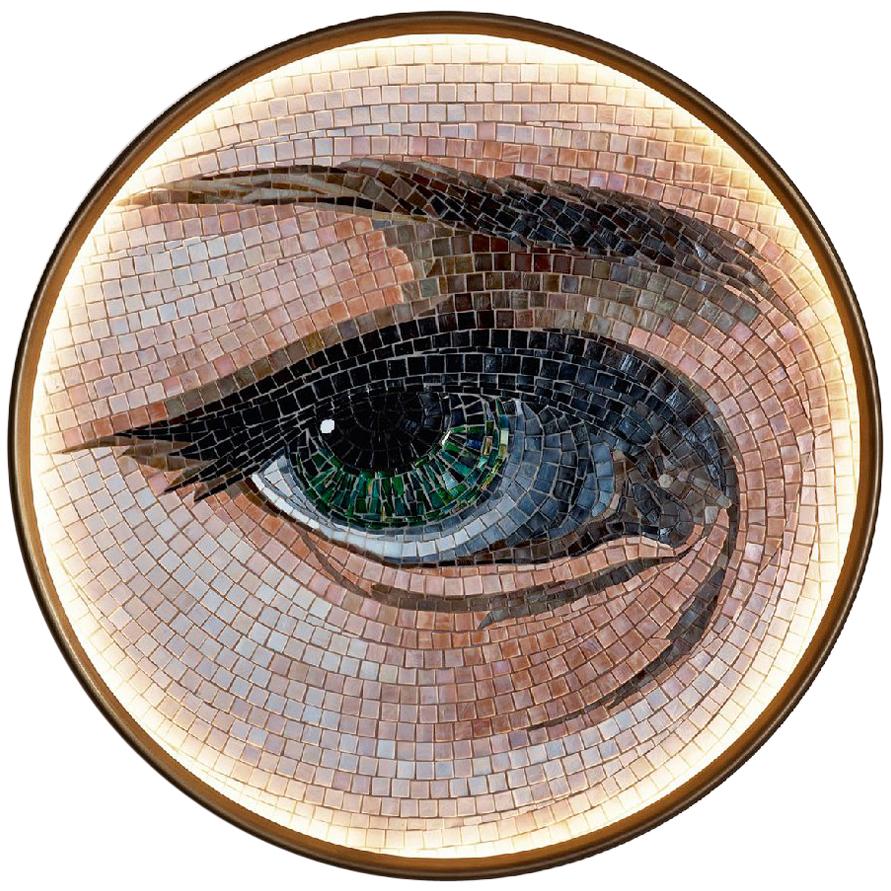 Beautiful Wall Sconce Front and Back Led Lighting Metal Frame Artistic Mosaic For Sale