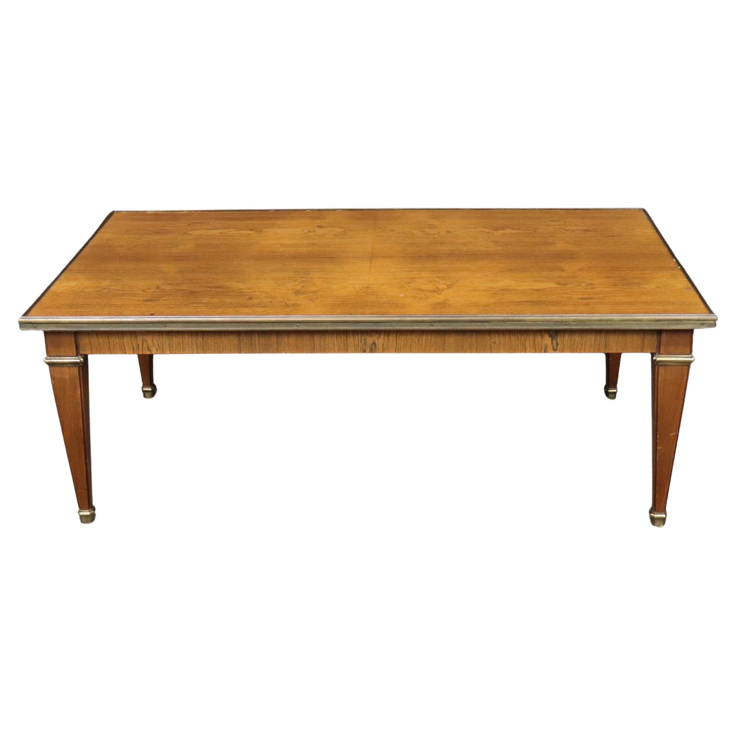 Beautiful Walnut and Brass Mounted French Directoire Baker Coffee Table For Sale