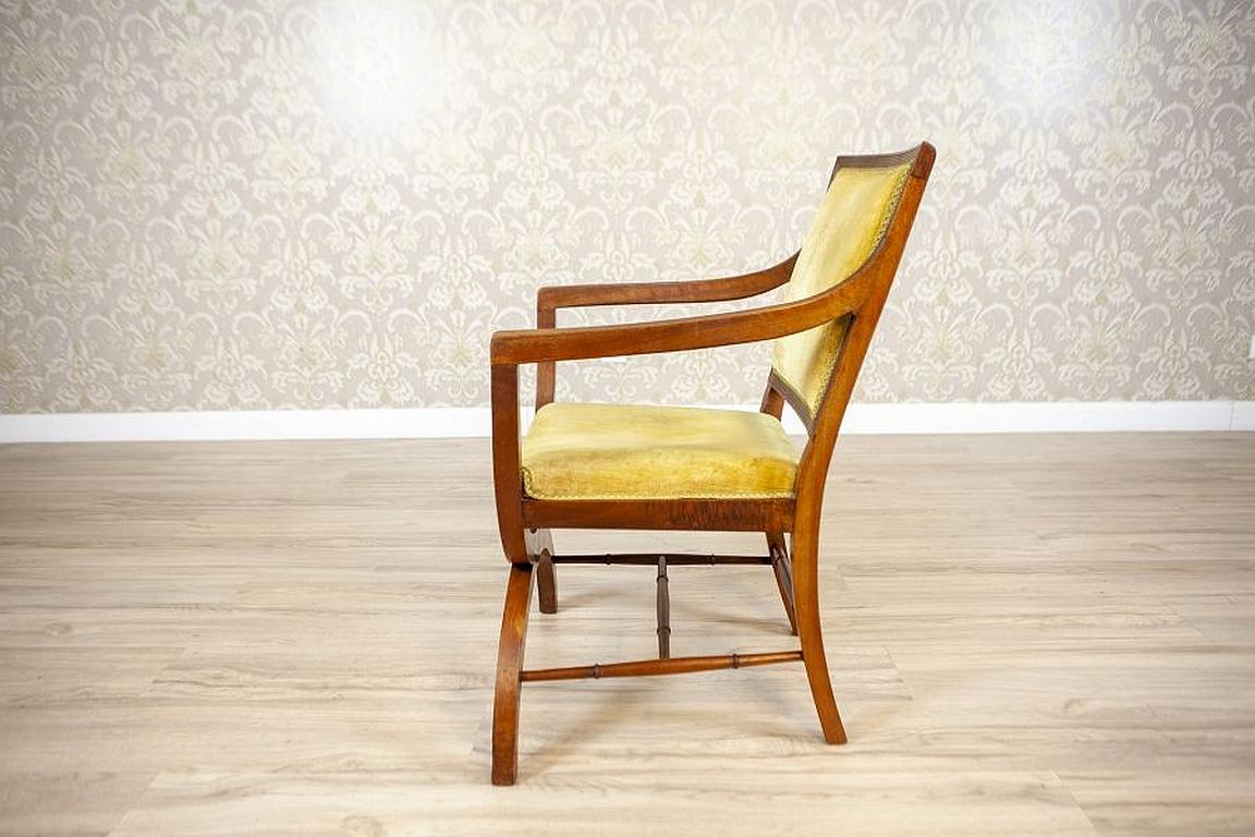 European Beautiful Walnut Armchair from the, Early 20th Century For Sale