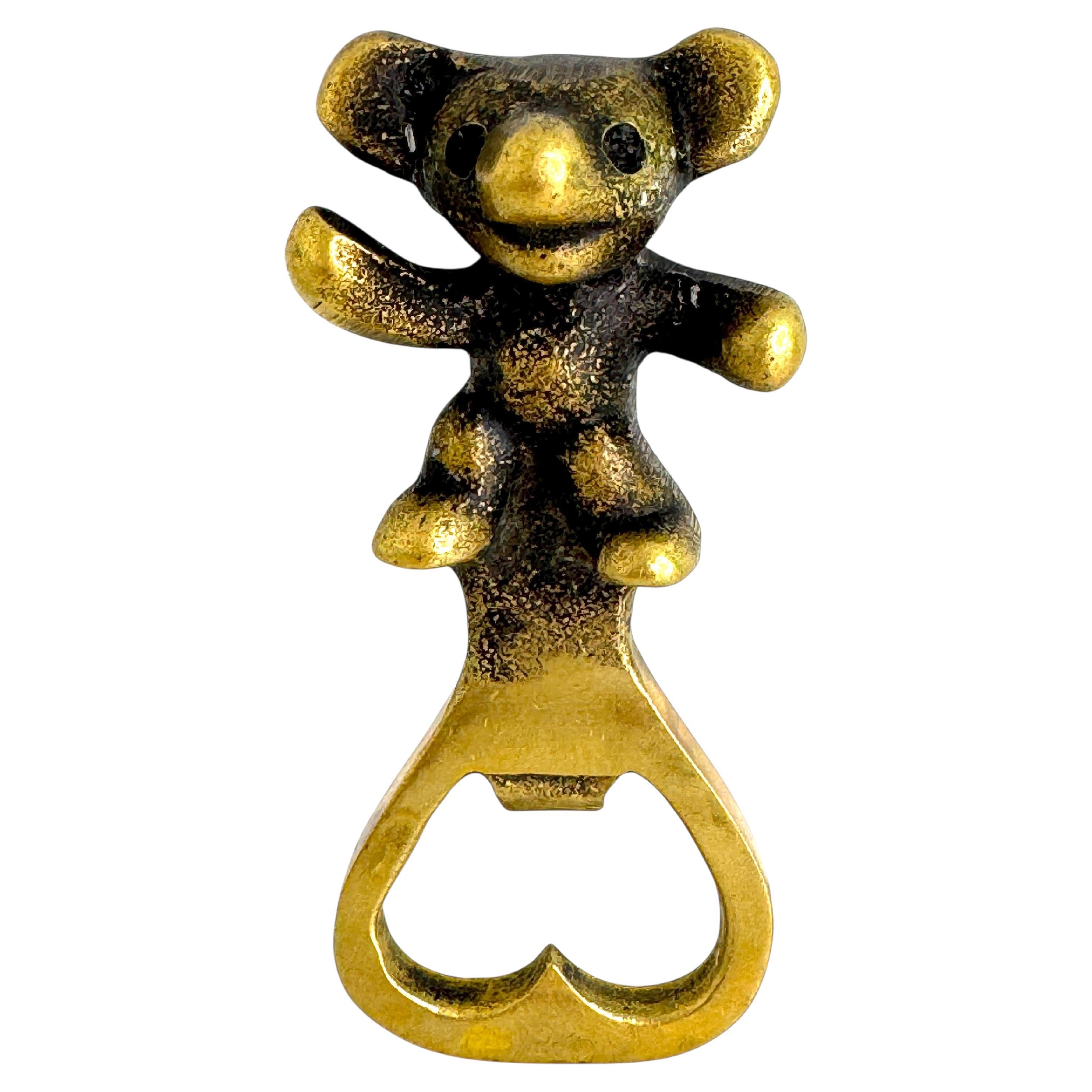 Beautiful Walter Bosse Austrian Bronze Bear Bottle Opener 1950s